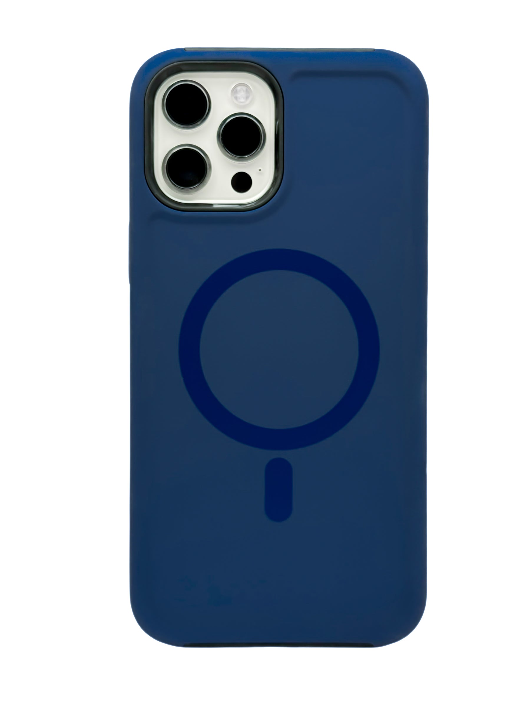 Funda para iPhone 12 PRO MAX (6.7) Rigida con aro magsafe textura suave azul