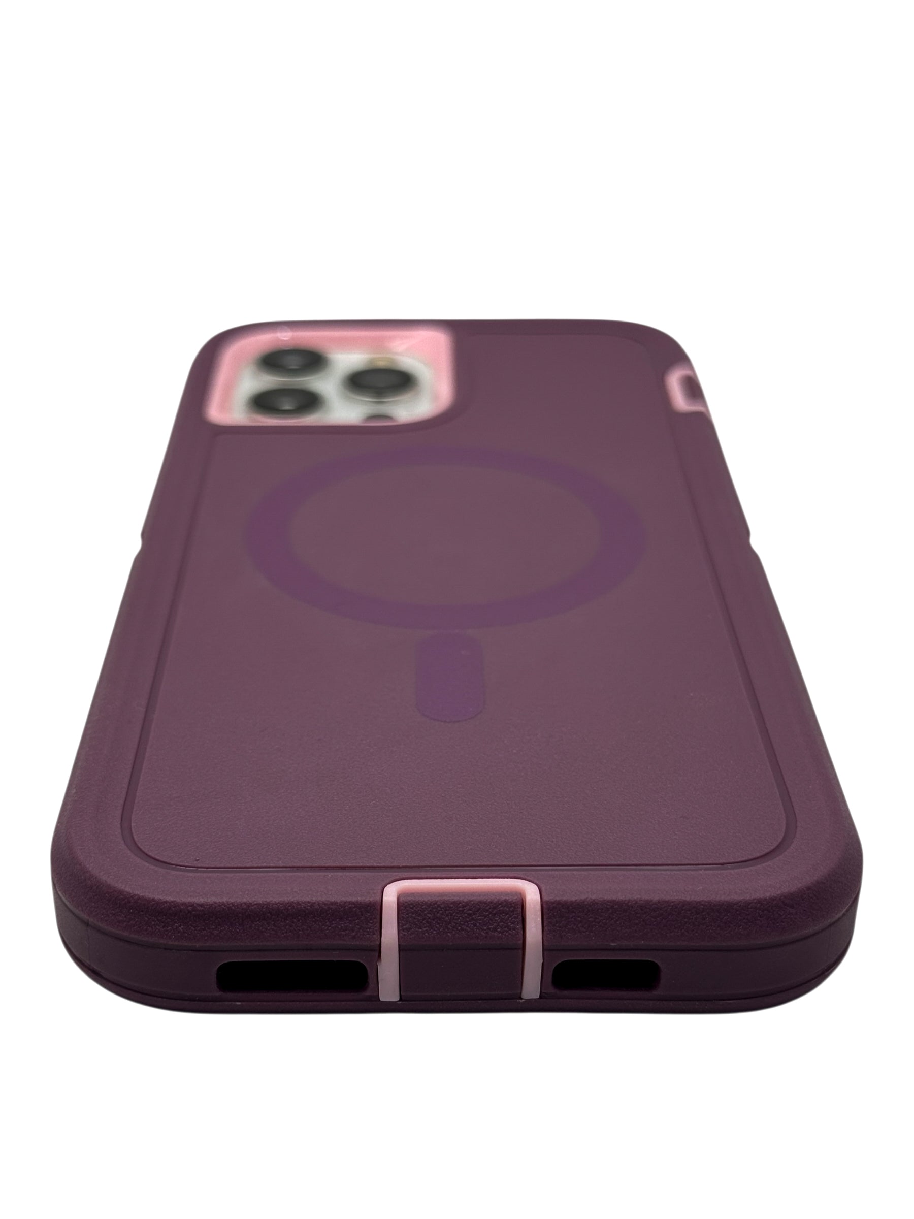 Funda para iPhone 12 PRO MAX (6.7) uso rudo extremo 3 en 1 compatible con magsafe color morado