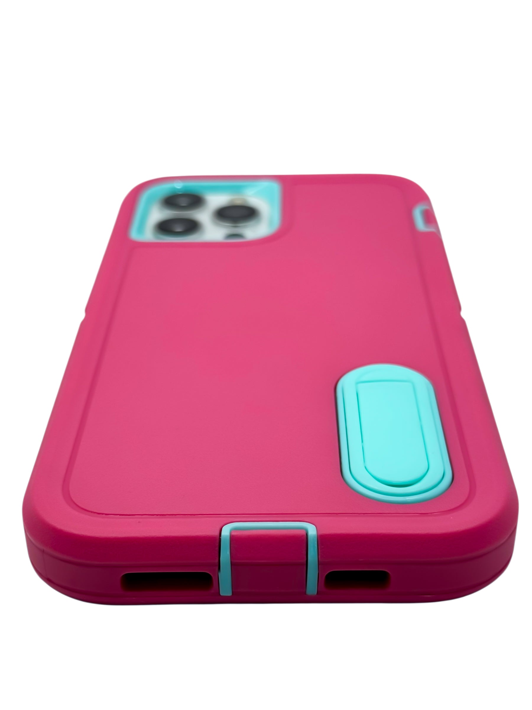 Funda para iPhone 12 PRO MAX (6.7) uso rudo extremo 3 en 1 con base de apoyo Rosa