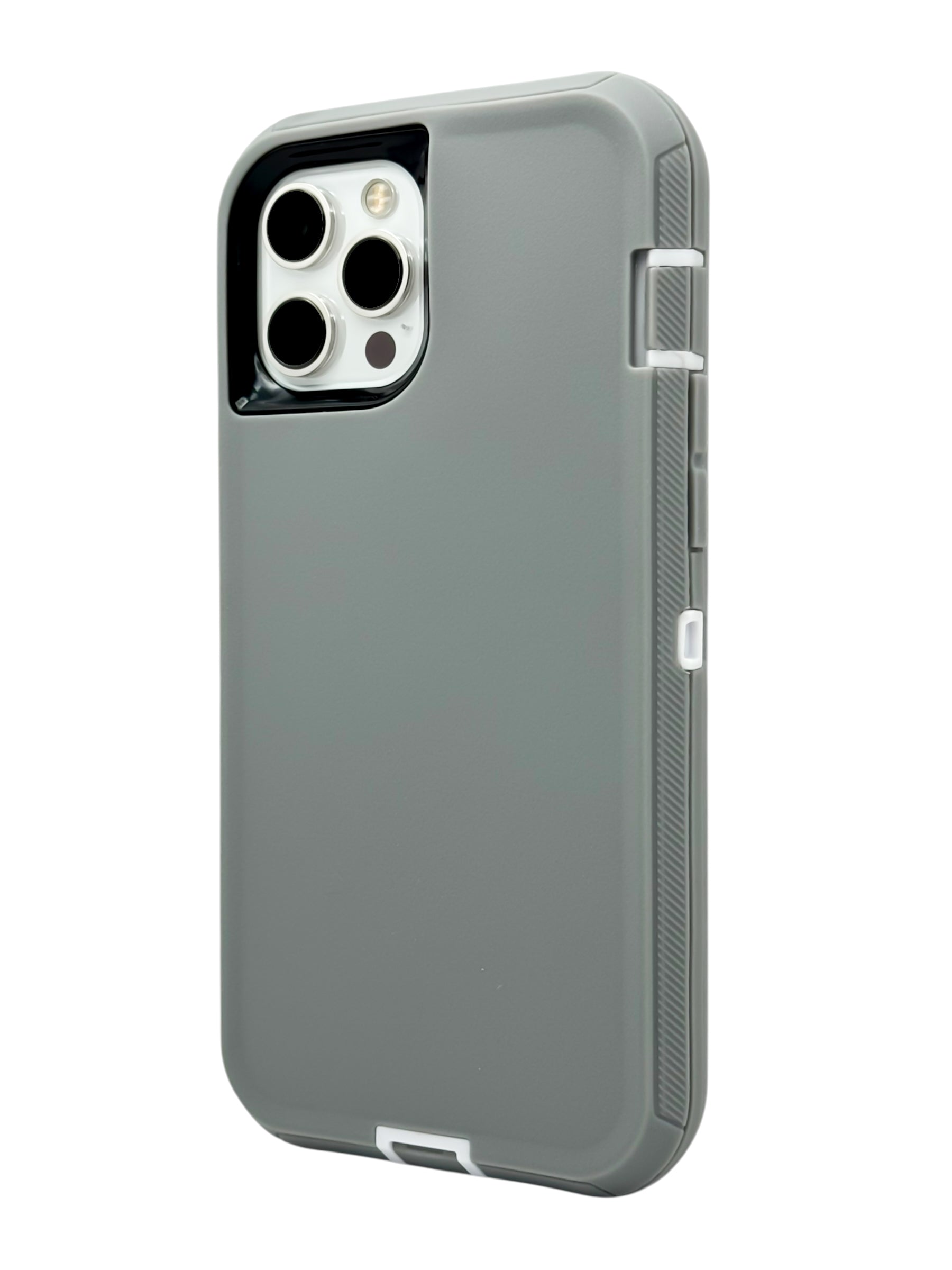 Funda para iPhone 12 PRO MAX (6.7) uso rudo extremo 3 en 1 color gris