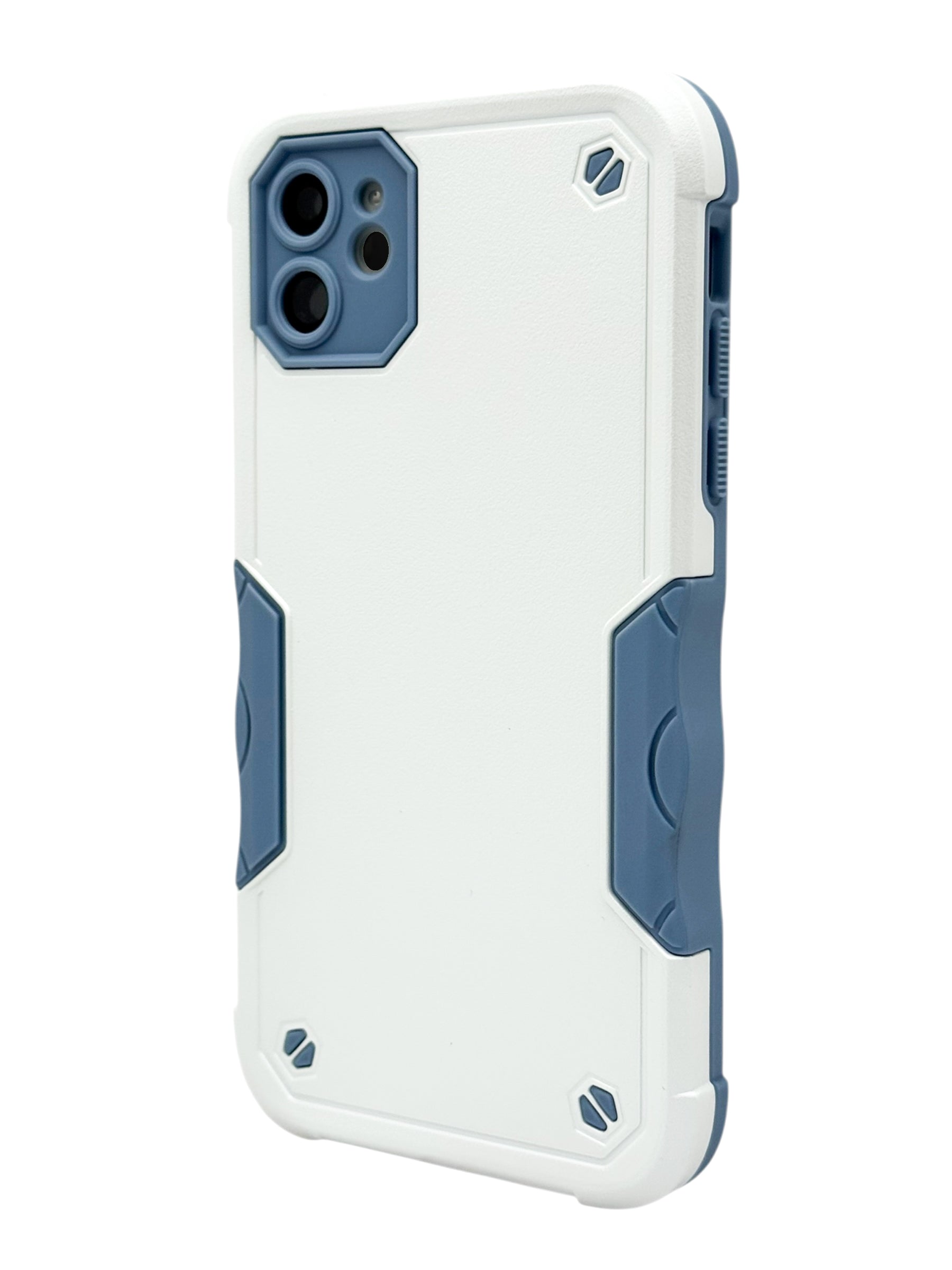 Funda para iPhone 11 normal (6.1) Uso rudo con protección de cámara y agarre ergonómico blanco