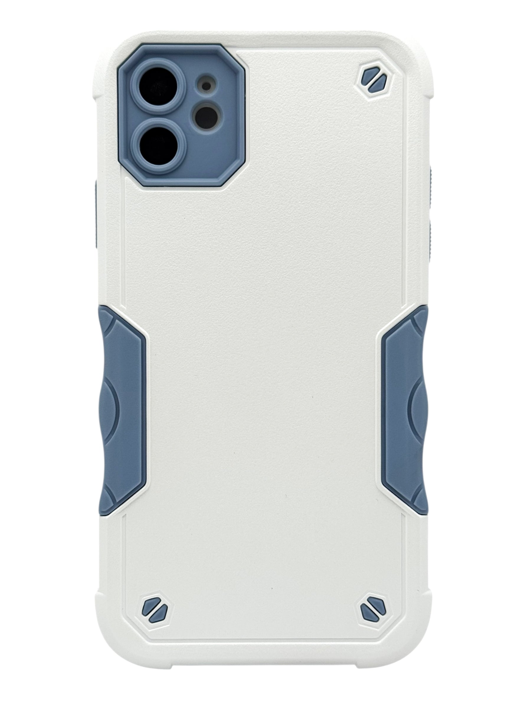 Funda para iPhone 11 normal (6.1) Uso rudo con protección de cámara y agarre ergonómico blanco
