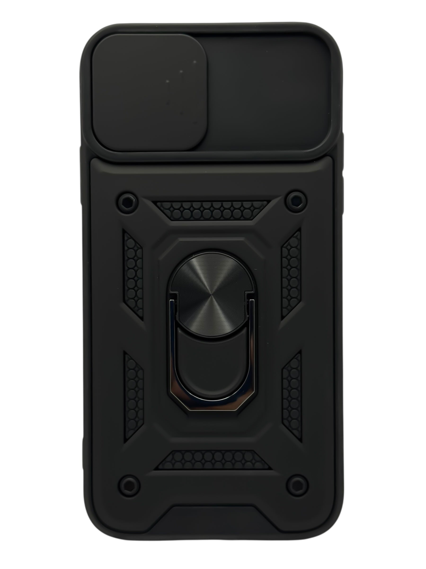 Funda Para iPhone 11 normal (6.1) rigida con doble proteccion en area de camaras y anillo negro