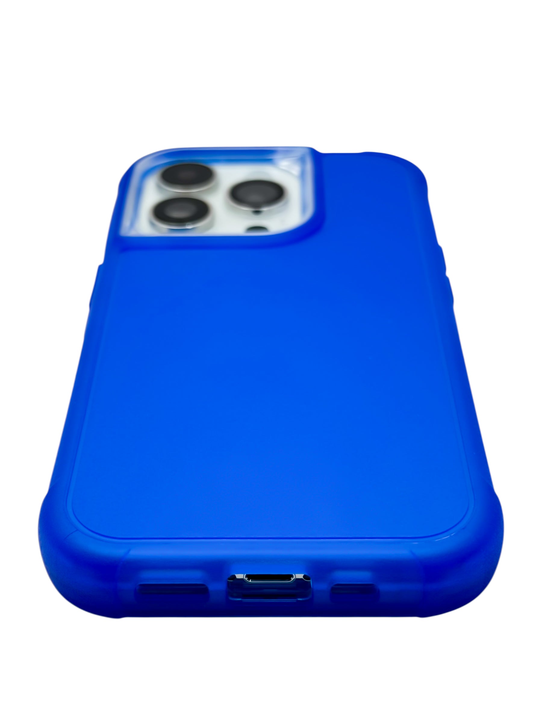 Funda para iPhone 14 PRO (6.1) uso rudo 3 en 1 con marco frontal color azul