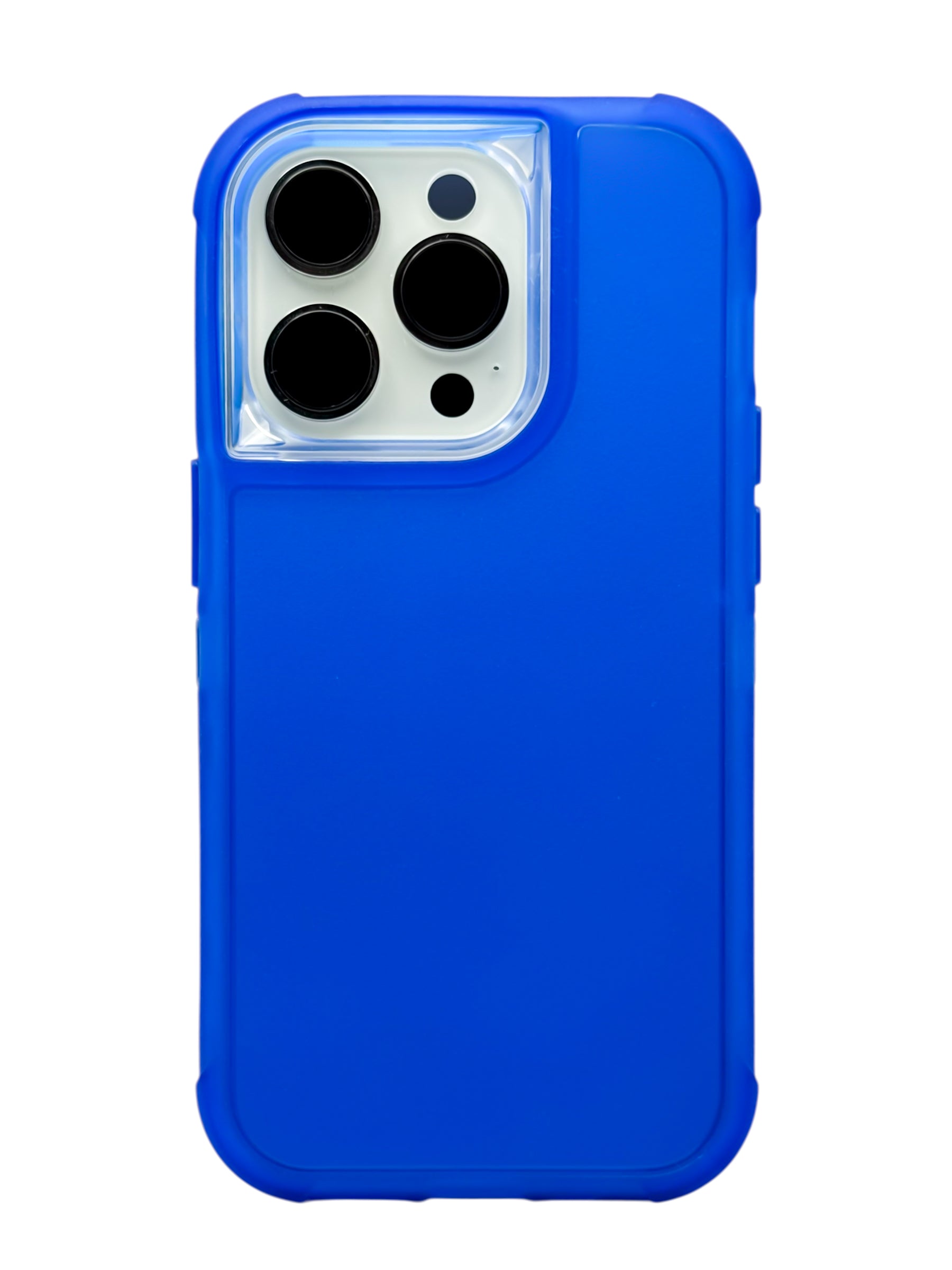 Funda para iPhone 14 PRO (6.1) uso rudo 3 en 1 con marco frontal color azul