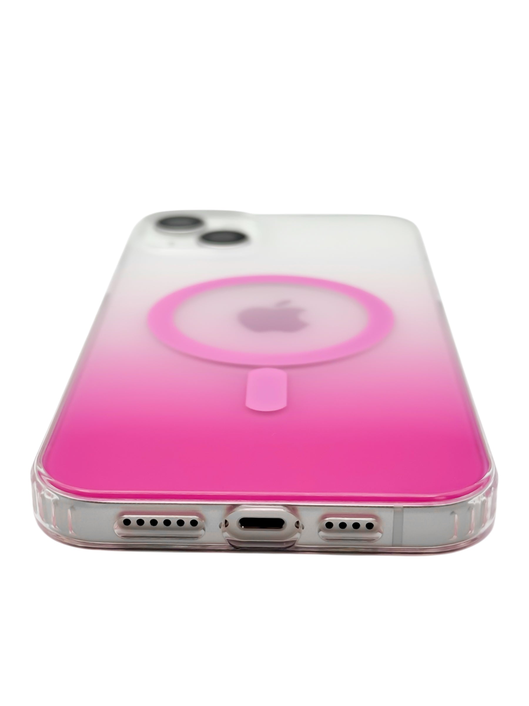 Funda para iPhone 15 plus (6.7) Rigida con aro magsafe degradada rosa