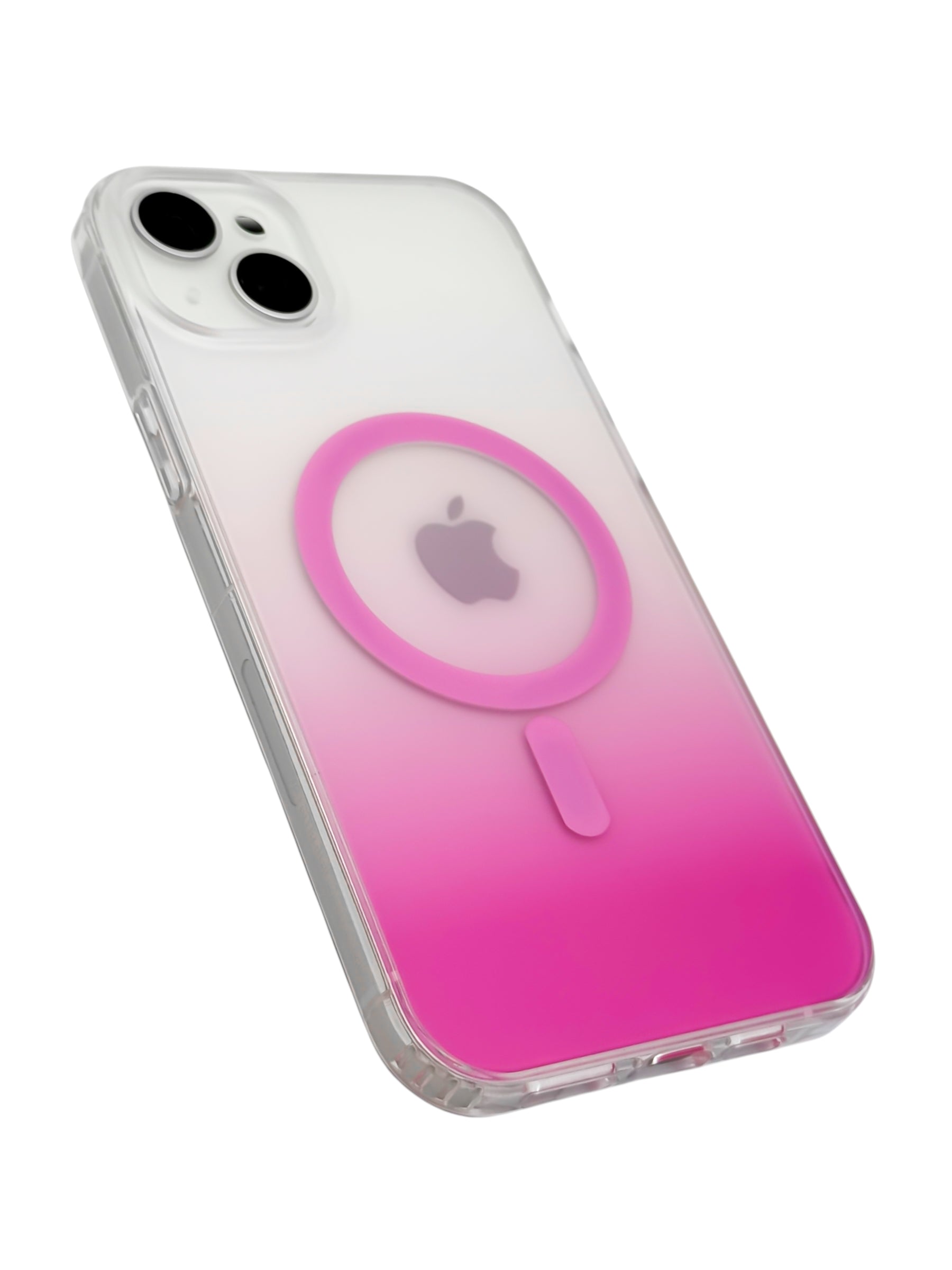 Funda para iPhone 15 plus (6.7) Rigida con aro magsafe degradada rosa