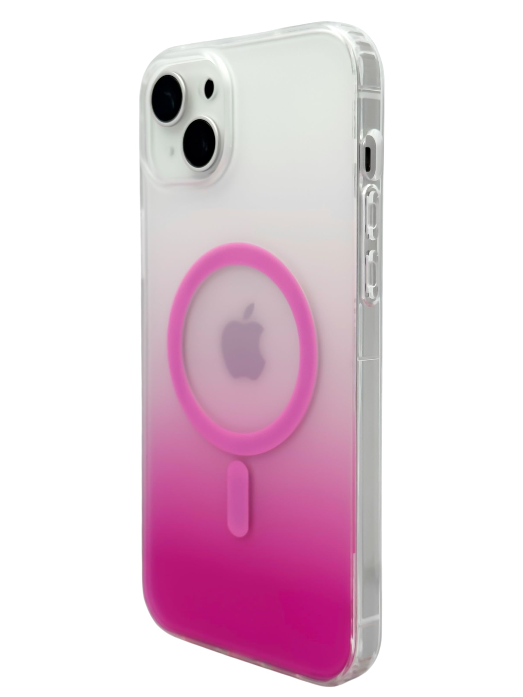 Funda para iPhone 15 plus (6.7) Rigida con aro magsafe degradada rosa