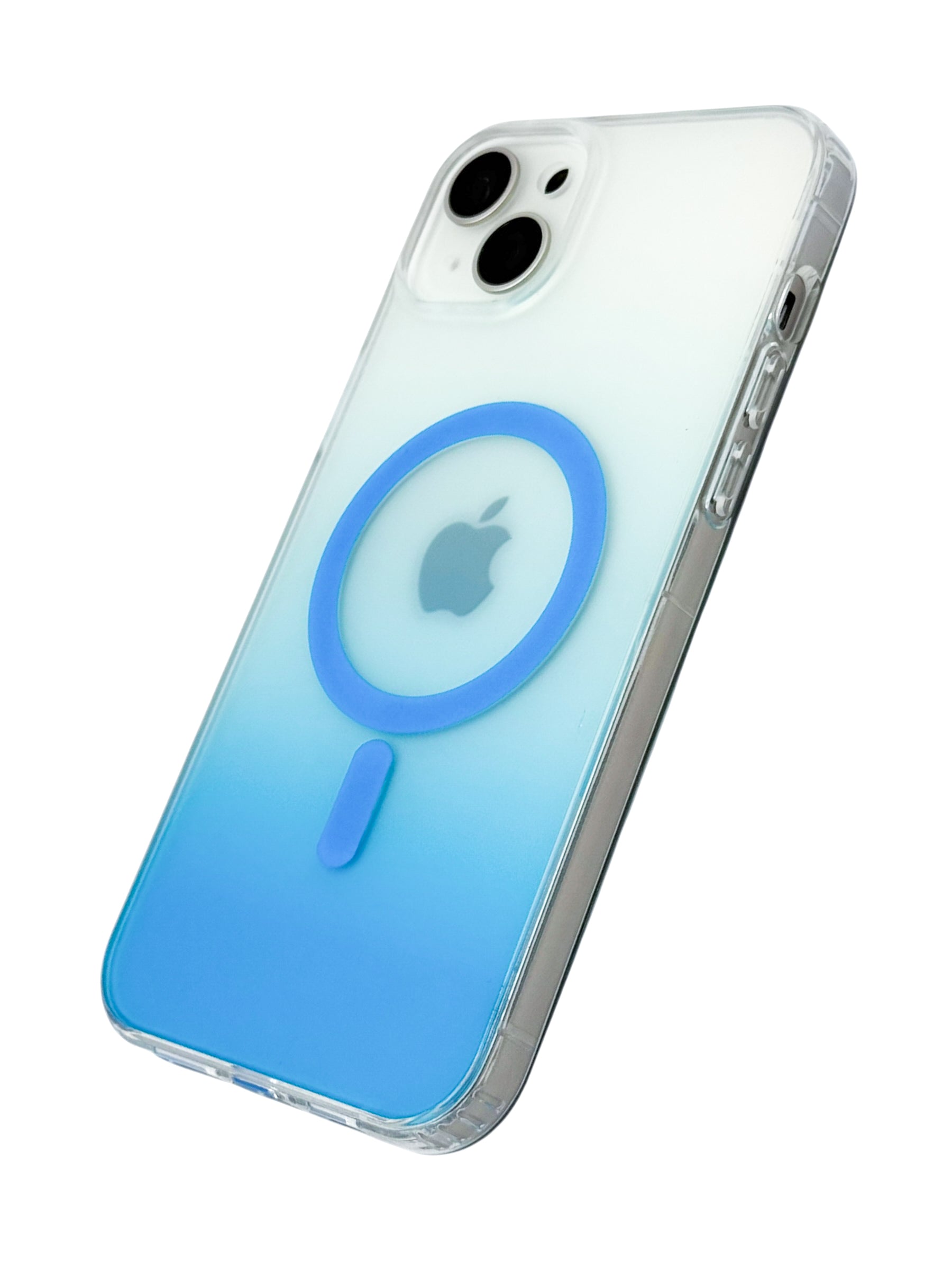 Funda para iPhone 15 plus (6.7) Rigida con aro magsafe degradada azul