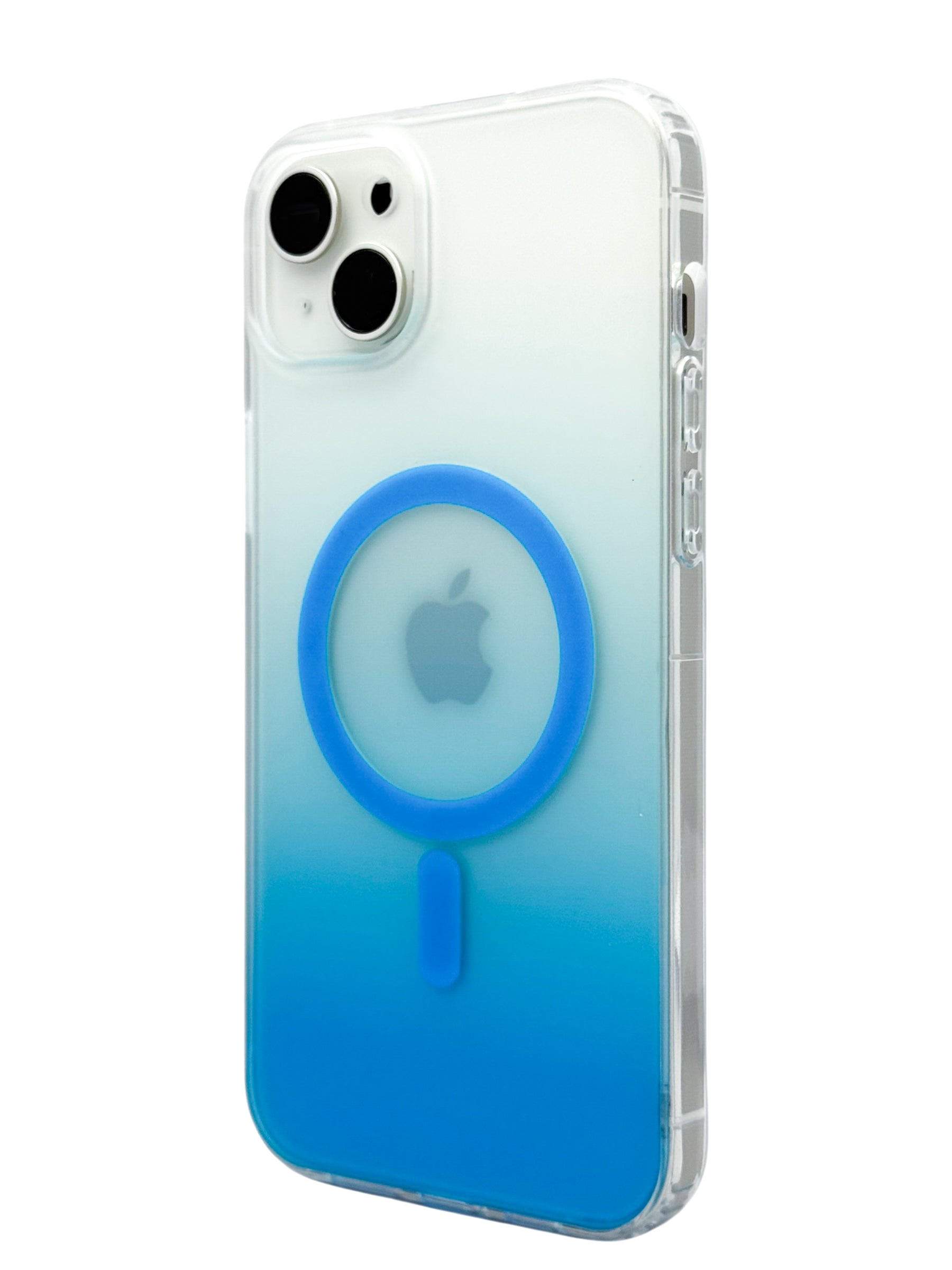 Funda para iPhone 15 plus (6.7) Rigida con aro magsafe degradada azul