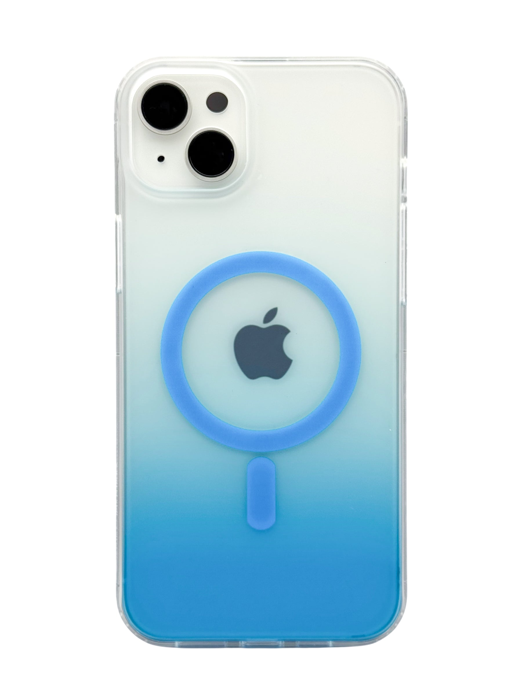 Funda para iPhone 15 plus (6.7) Rigida con aro magsafe degradada azul