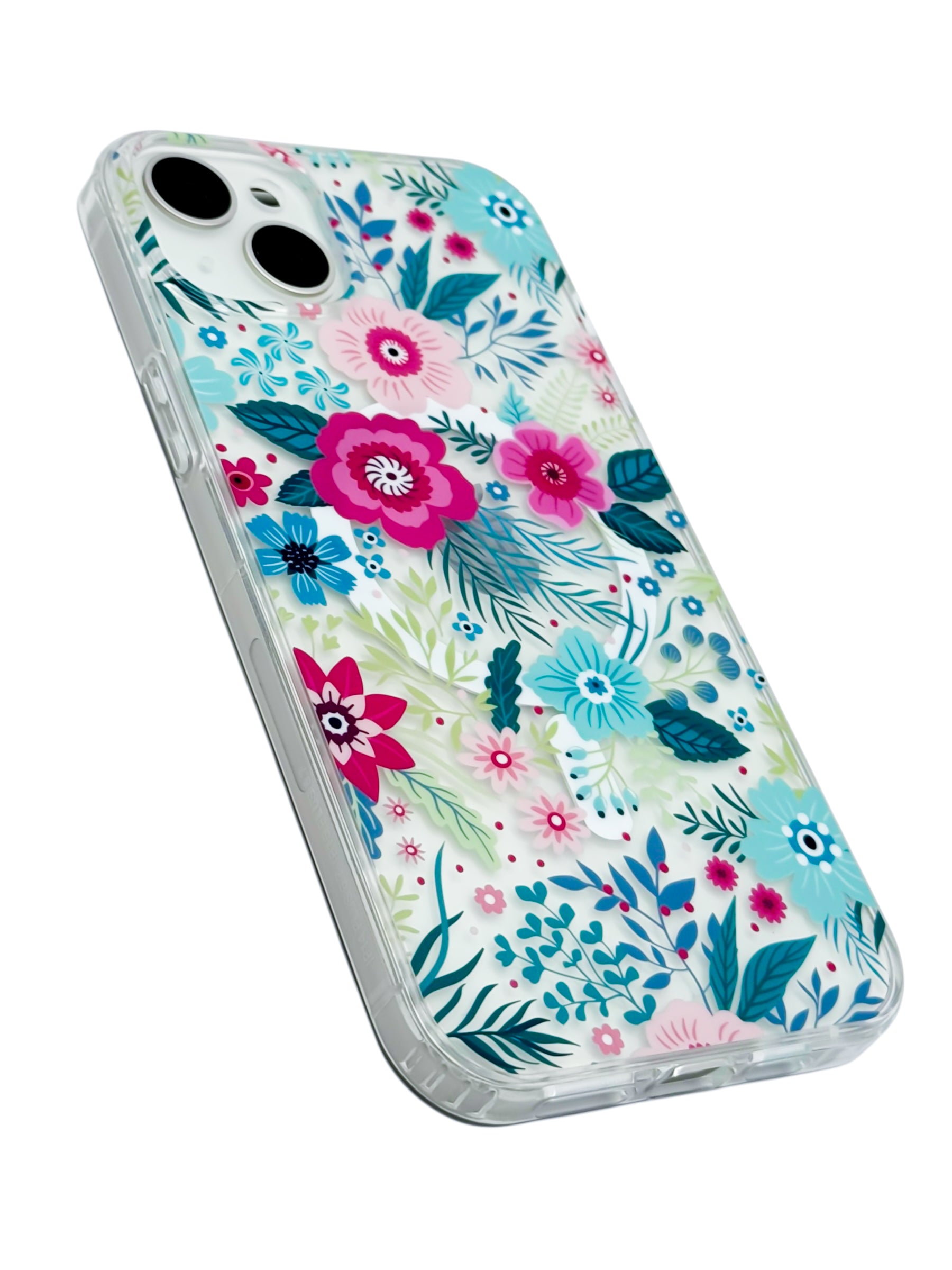 Funda para iPhone 15 plus (6.7) con Magsafe diseño Flores de colores