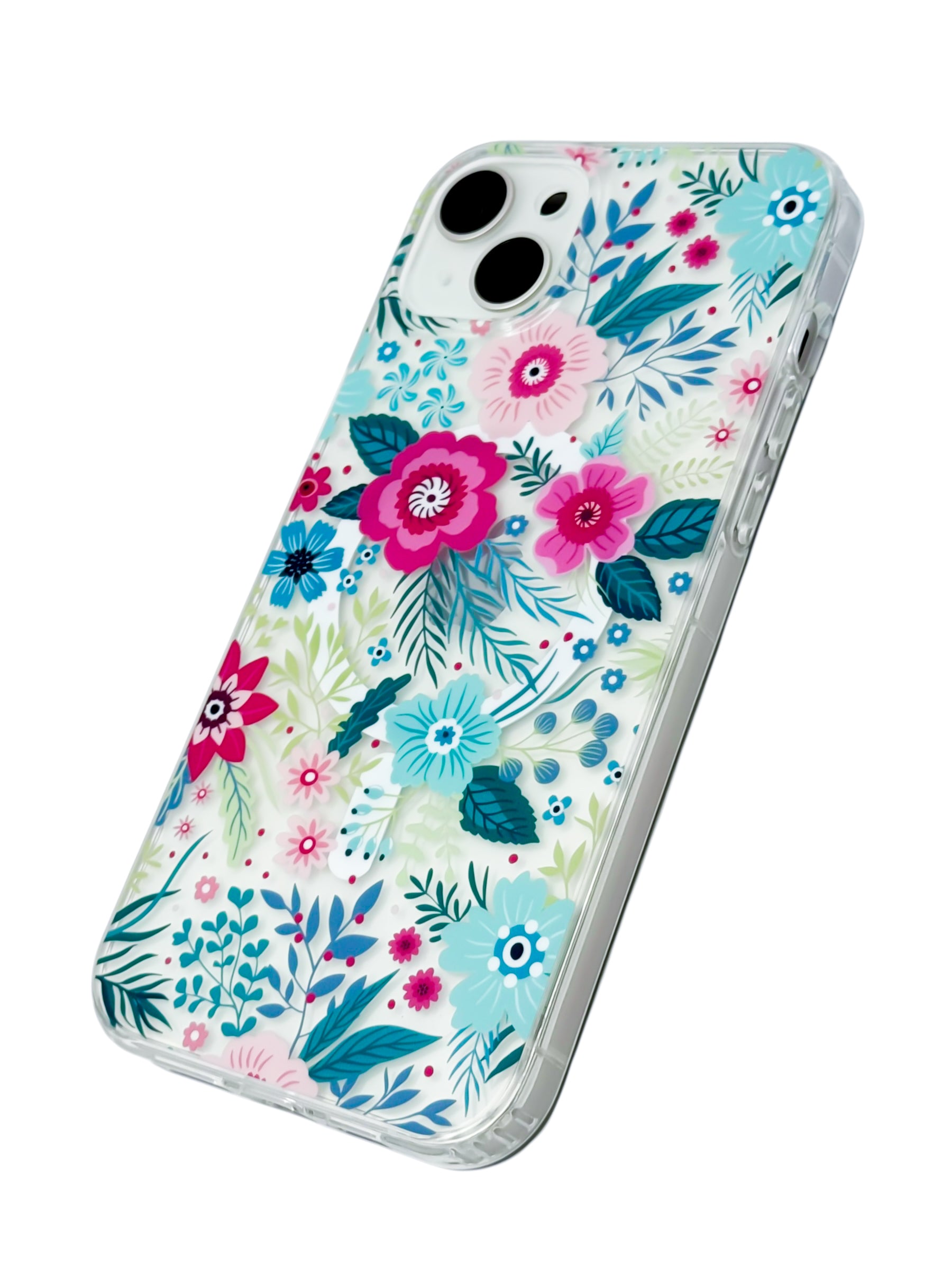 Funda para iPhone 15 plus (6.7) con Magsafe diseño Flores de colores