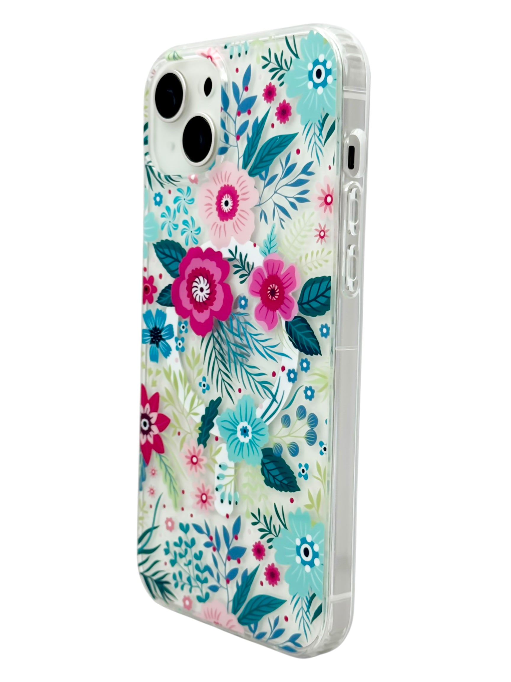Funda para iPhone 15 plus (6.7) con Magsafe diseño Flores de colores