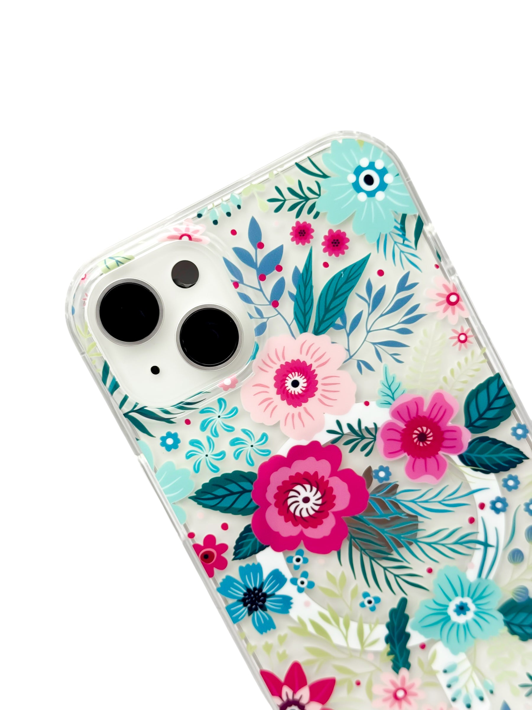 Funda para iPhone 15 plus (6.7) con Magsafe diseño Flores de colores