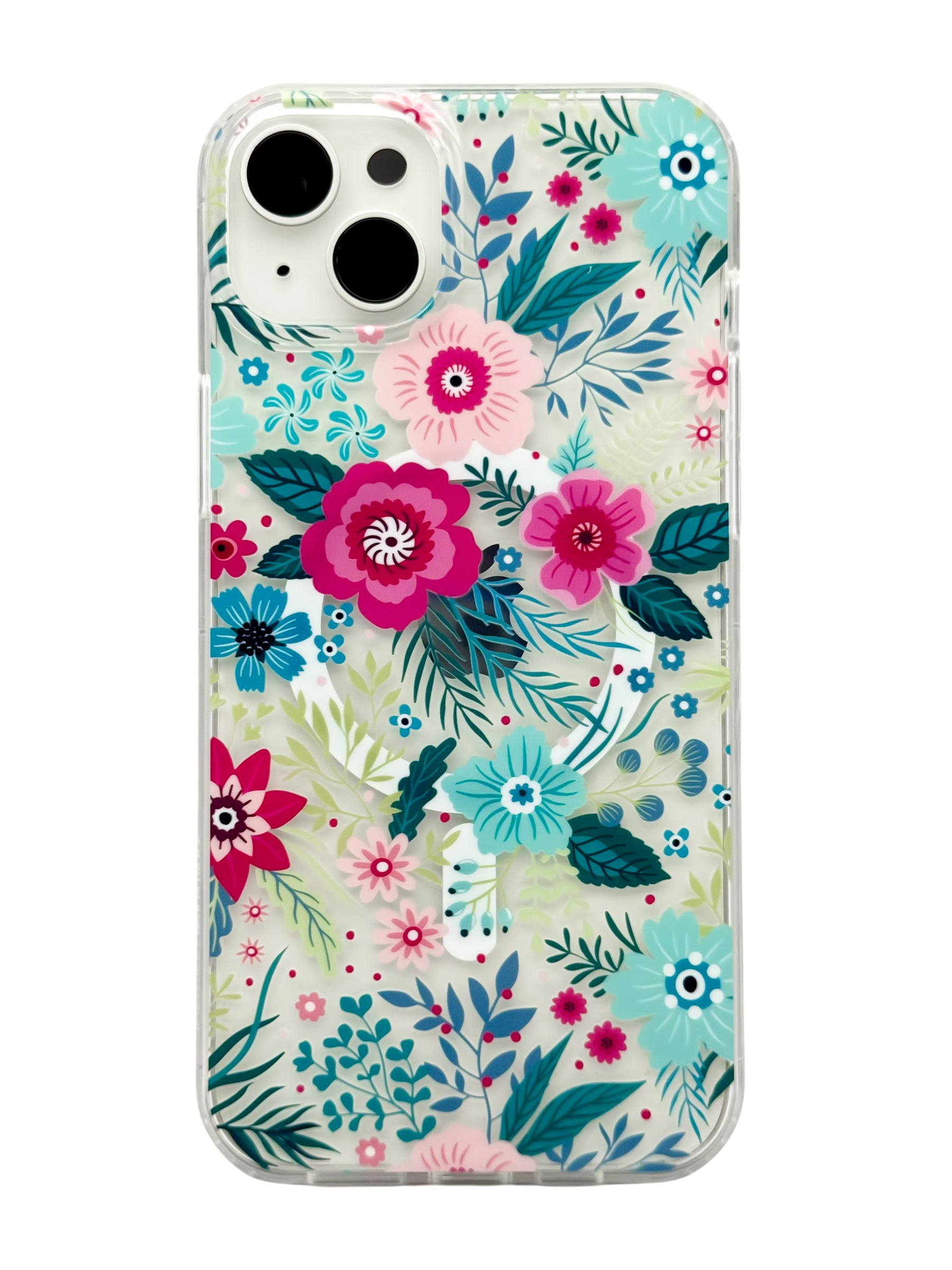 Funda para iPhone 15 plus (6.7) con Magsafe diseño Flores de colores
