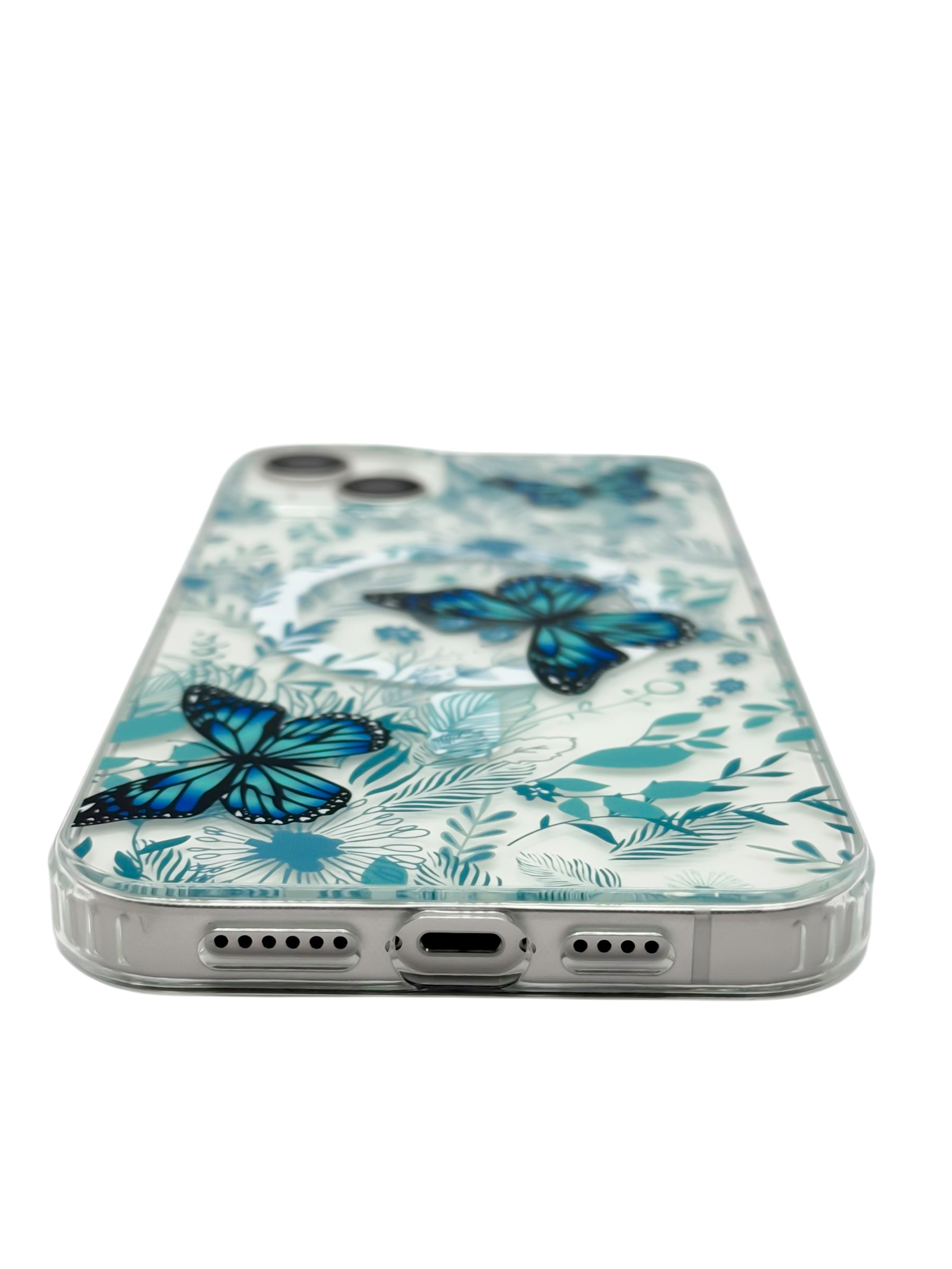 Funda para iPhone 15 plus (6.7) con Magsafe diseño Mariposas azules