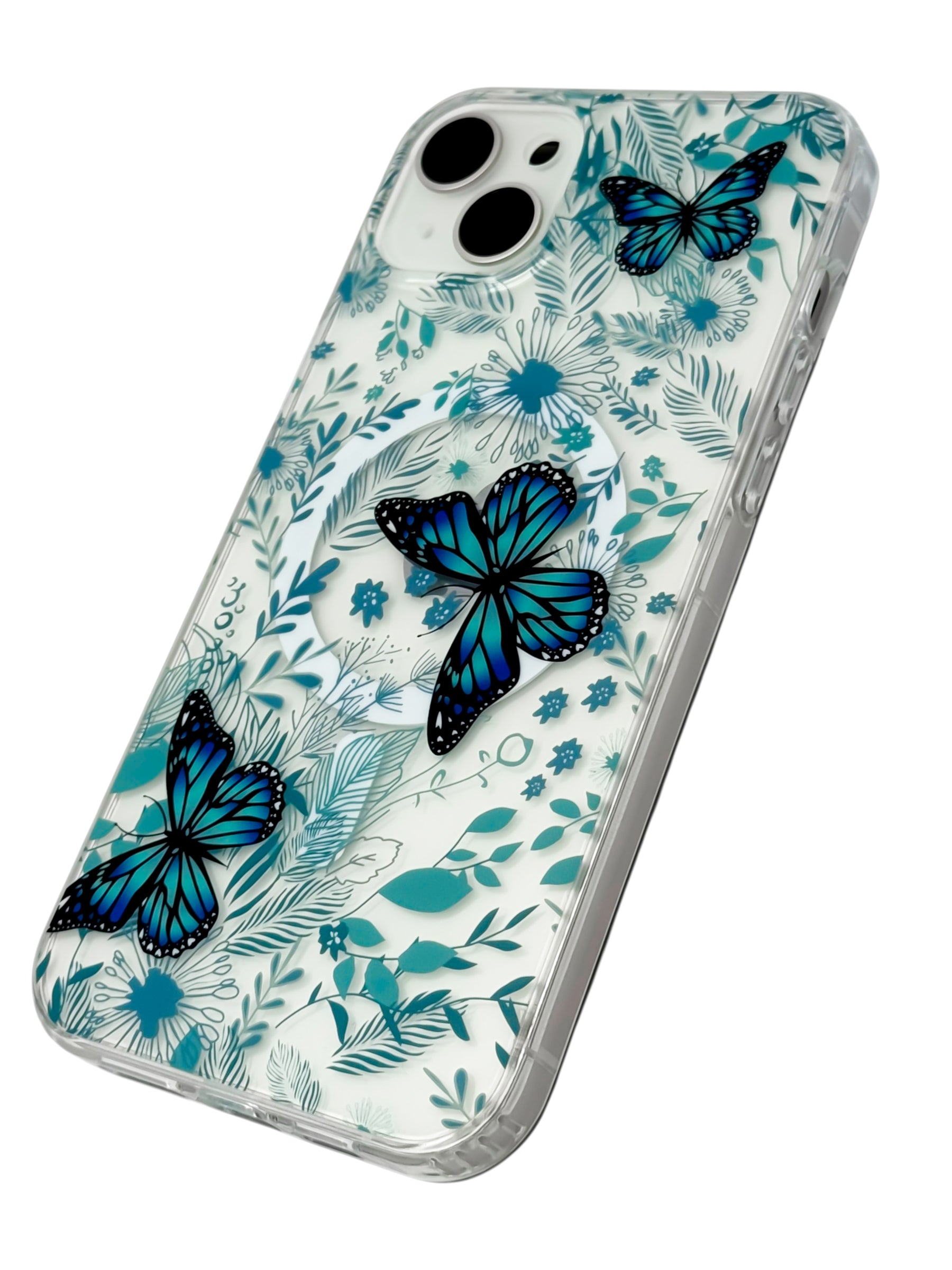 Funda para iPhone 15 plus (6.7) con Magsafe diseño Mariposas azules