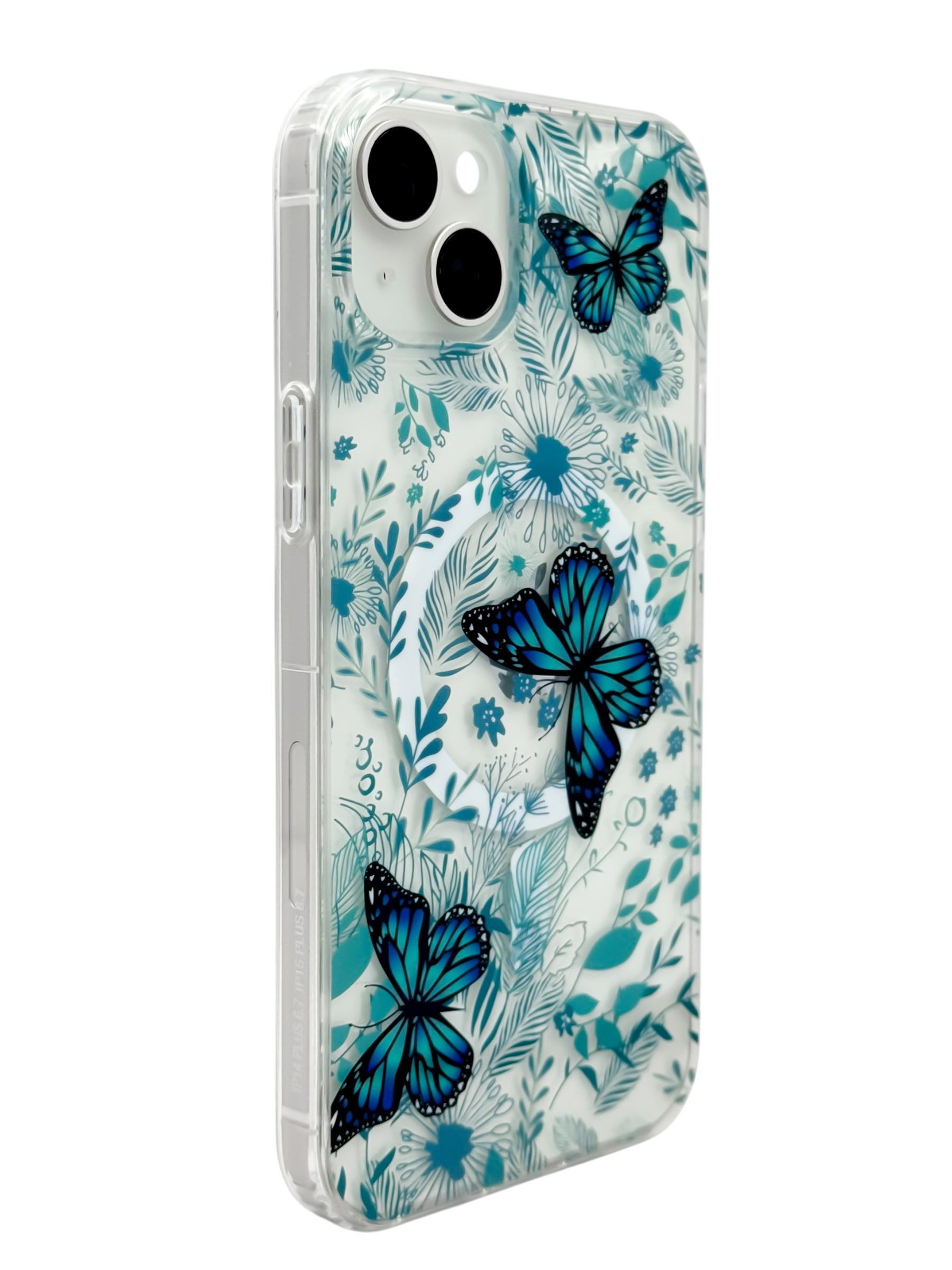 Funda para iPhone 15 plus (6.7) con Magsafe diseño Mariposas azules