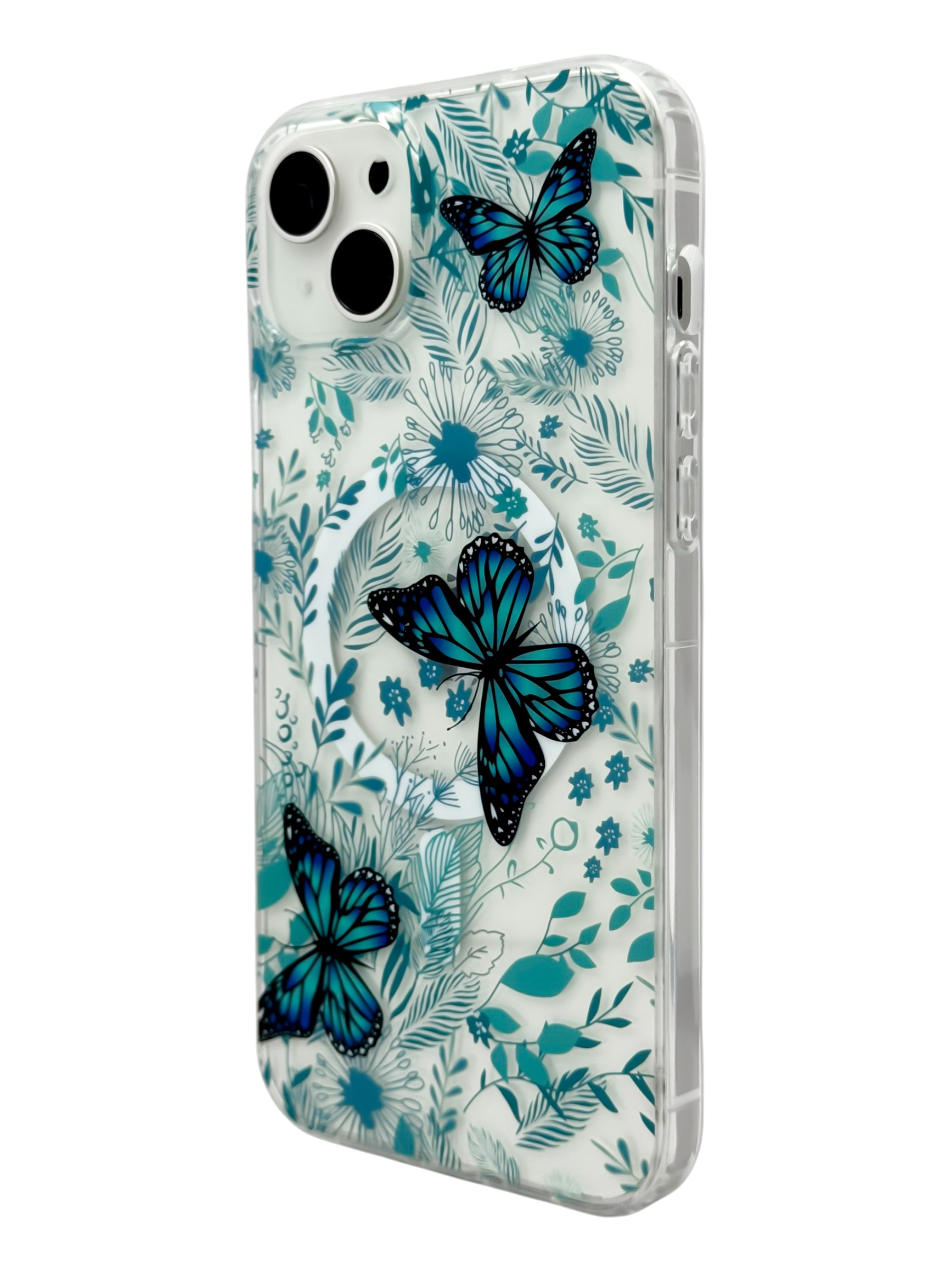 Funda para iPhone 15 plus (6.7) con Magsafe diseño Mariposas azules