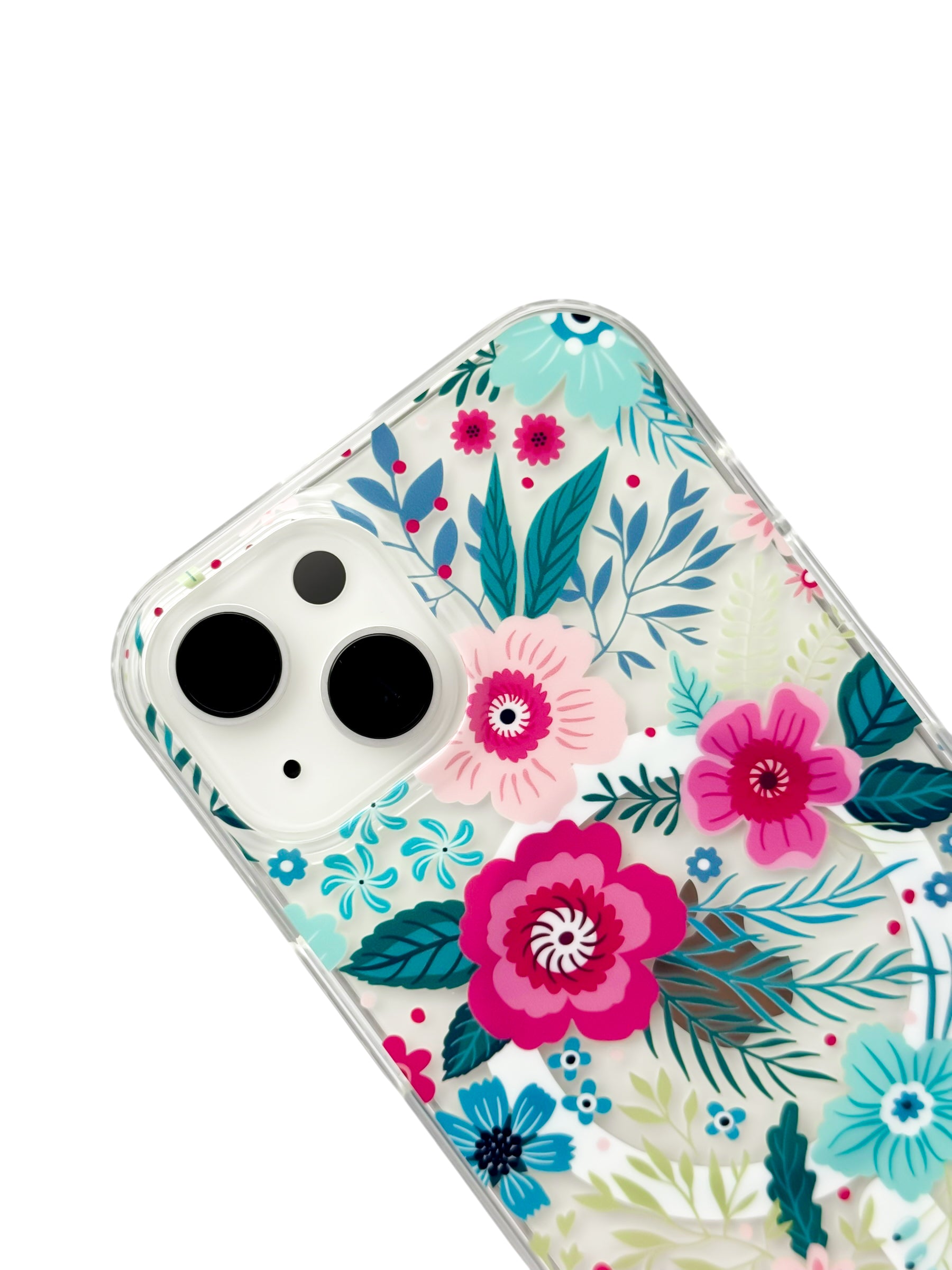 Funda para iPhone 13 normal (6.1) con Magsafe diseño Flores de colores