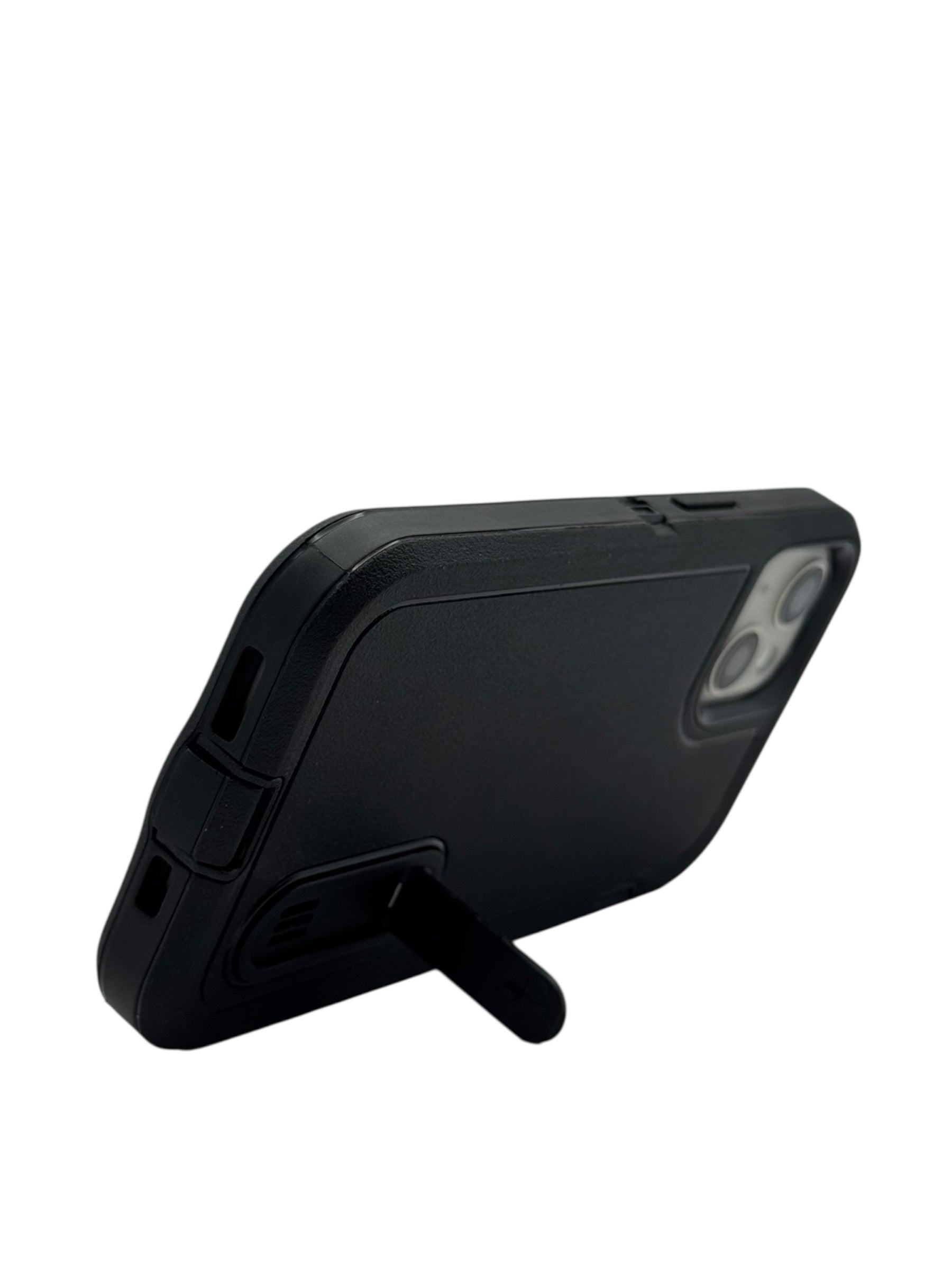 Funda para iPhone 13 normal (6.1) uso rudo extremo 3 en 1 con base de apoyo negro