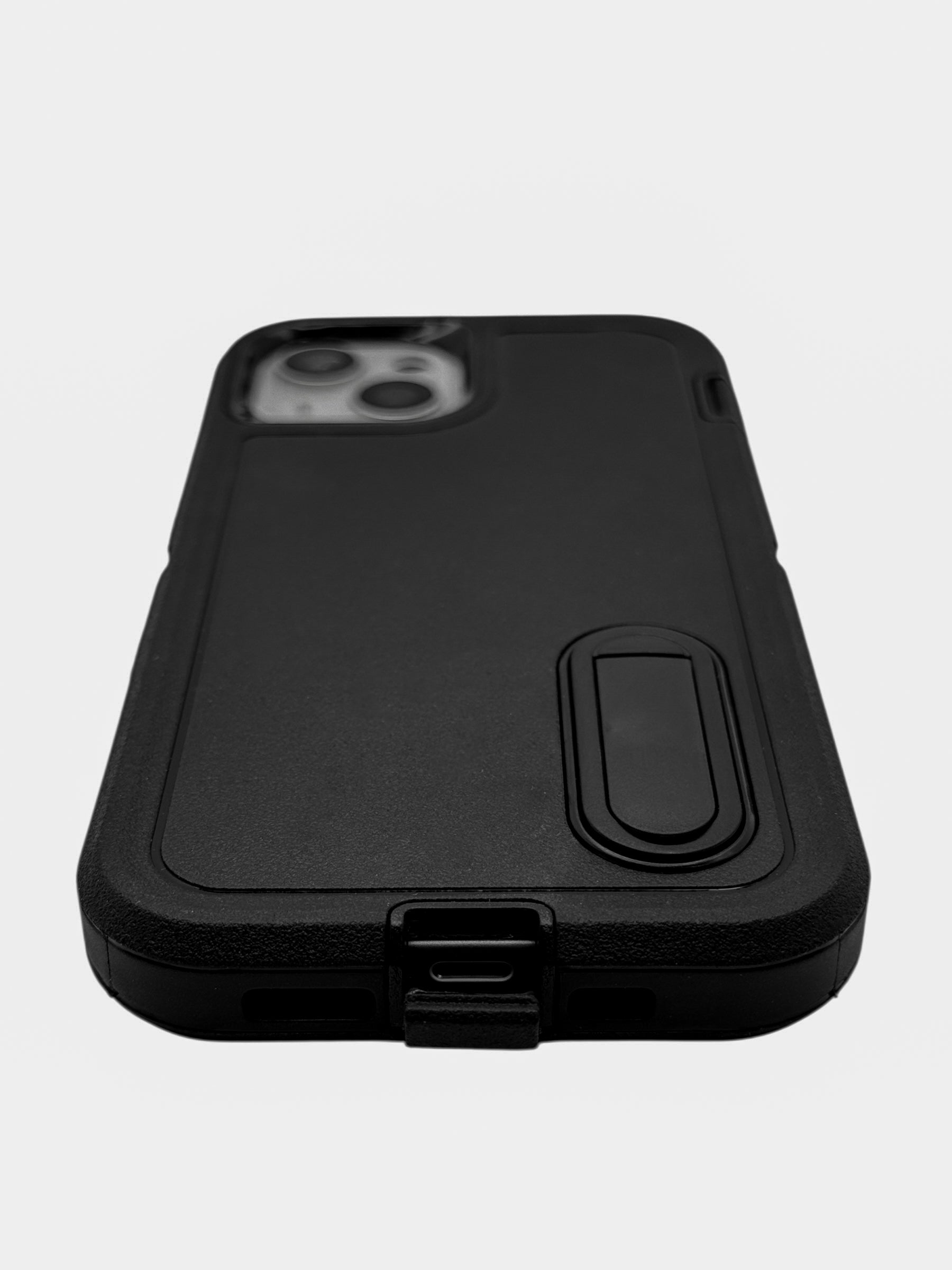 Funda para iPhone 13 normal (6.1) uso rudo extremo 3 en 1 con base de apoyo negro