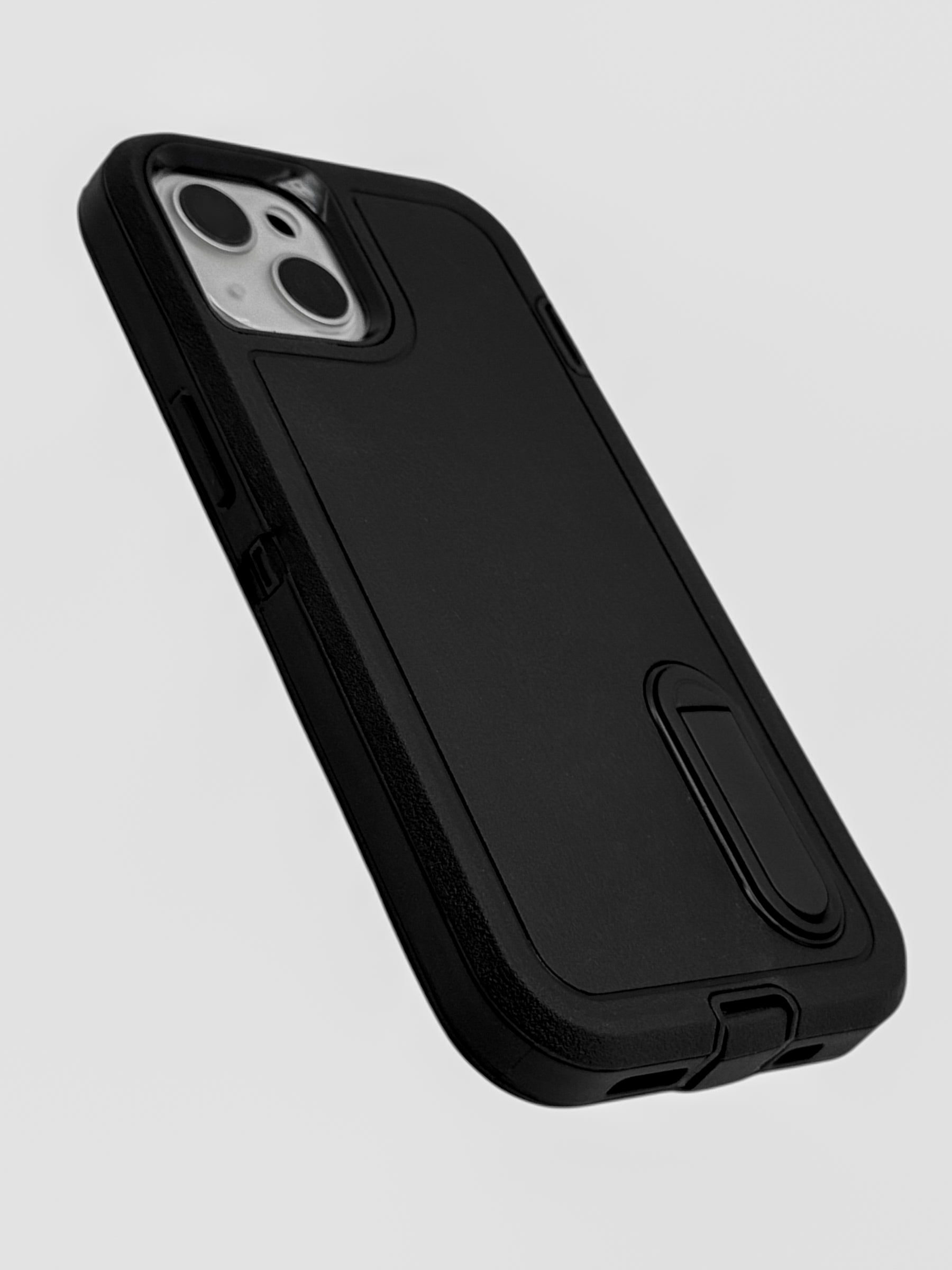 Funda para iPhone 13 normal (6.1) uso rudo extremo 3 en 1 con base de apoyo negro