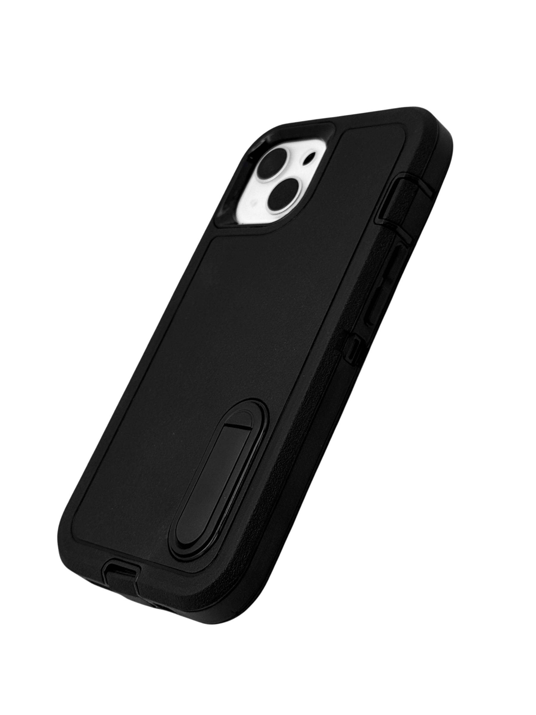 Funda para iPhone 13 normal (6.1) uso rudo extremo 3 en 1 con base de apoyo negro