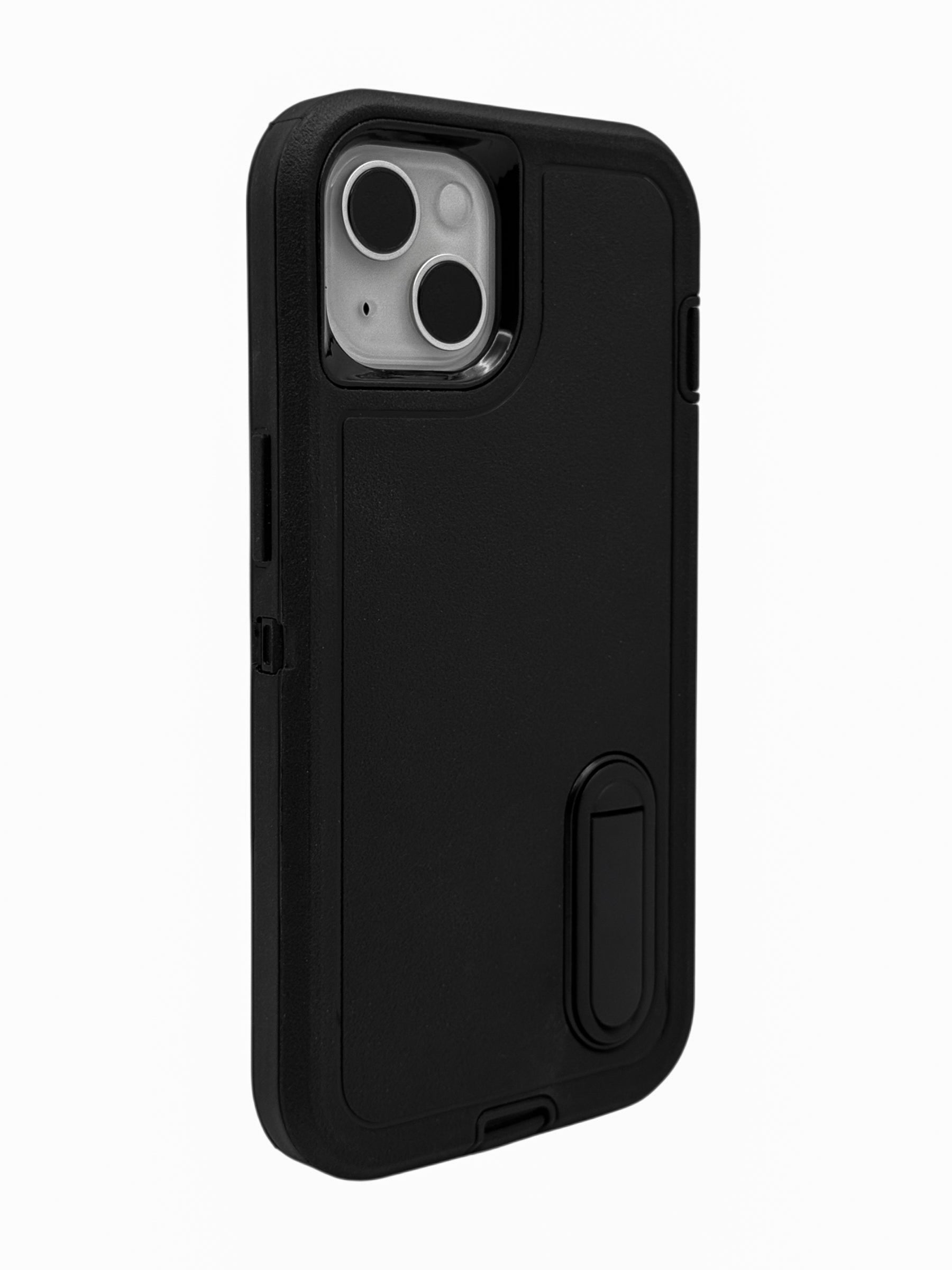Funda para iPhone 13 normal (6.1) uso rudo extremo 3 en 1 con base de apoyo negro