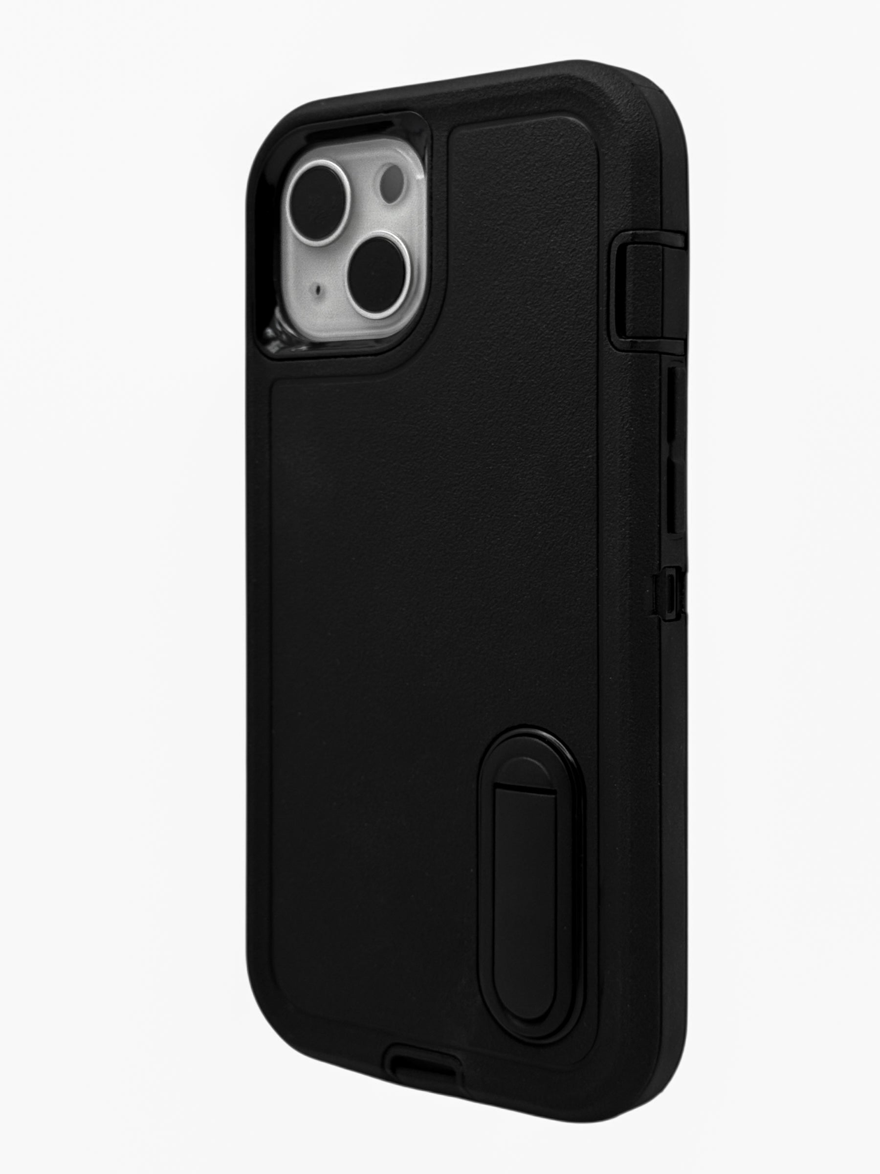 Funda para iPhone 13 normal (6.1) uso rudo extremo 3 en 1 con base de apoyo negro