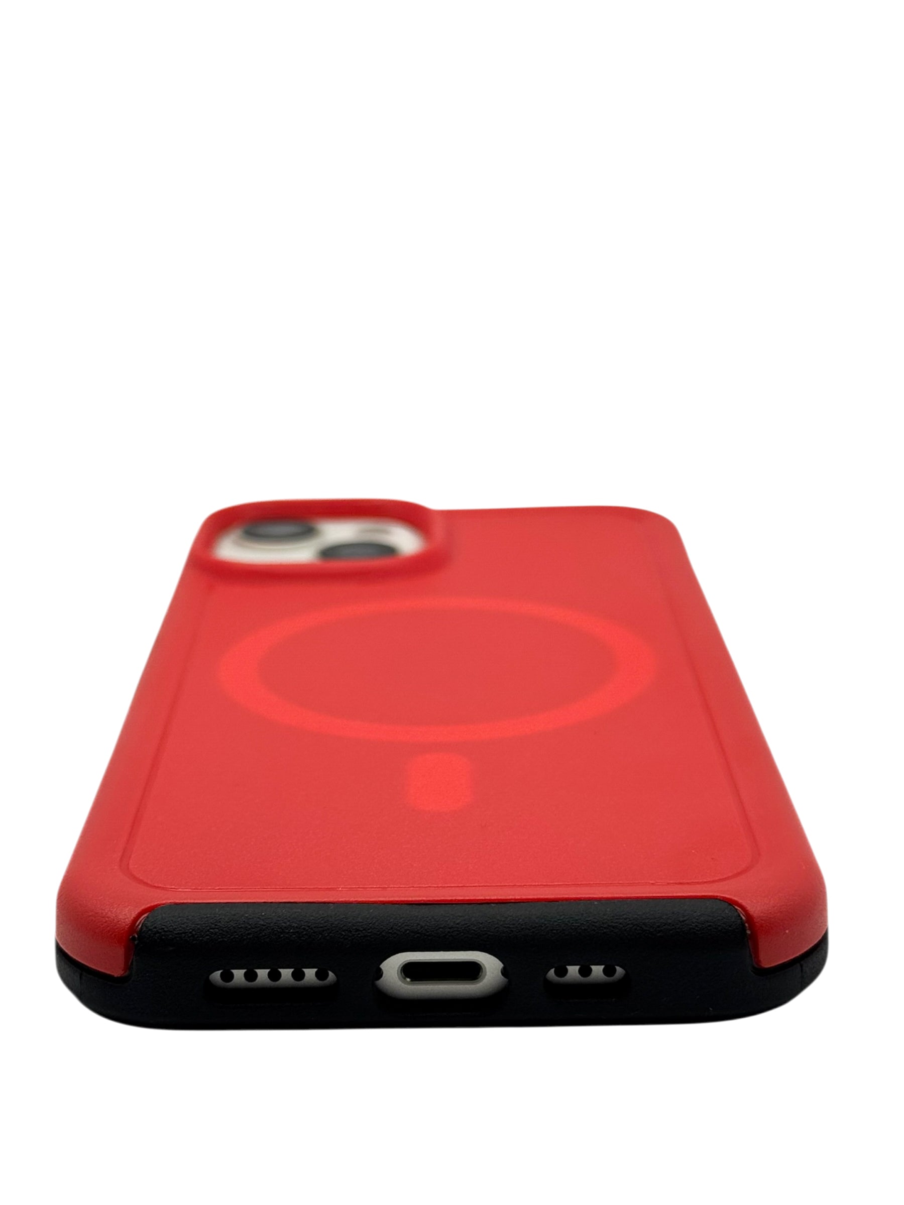 Funda para iPhone 13 normal (6.1) Rigida con aro magsafe roja