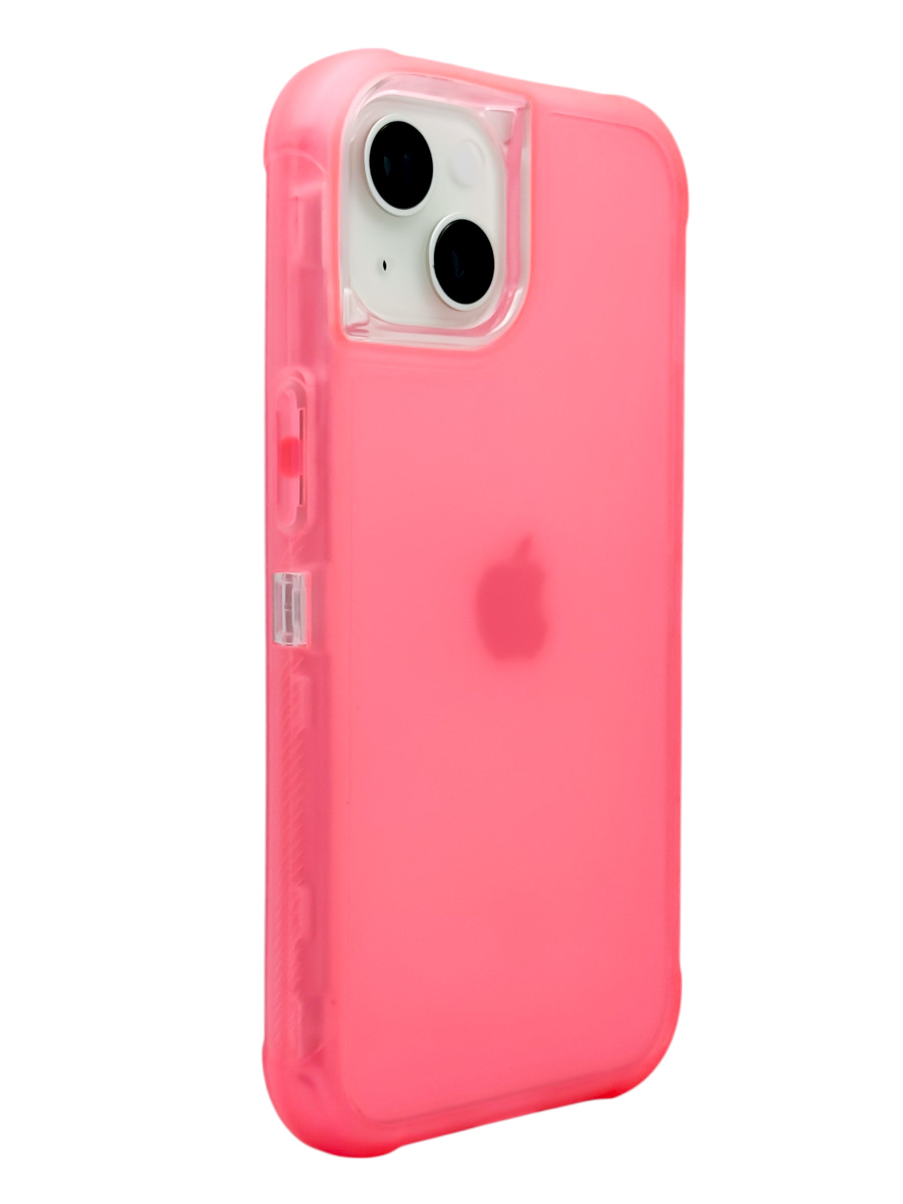 Funda para iPhone 15 normal (6.1) de uso rudo 3 en 1 color neon rosa
