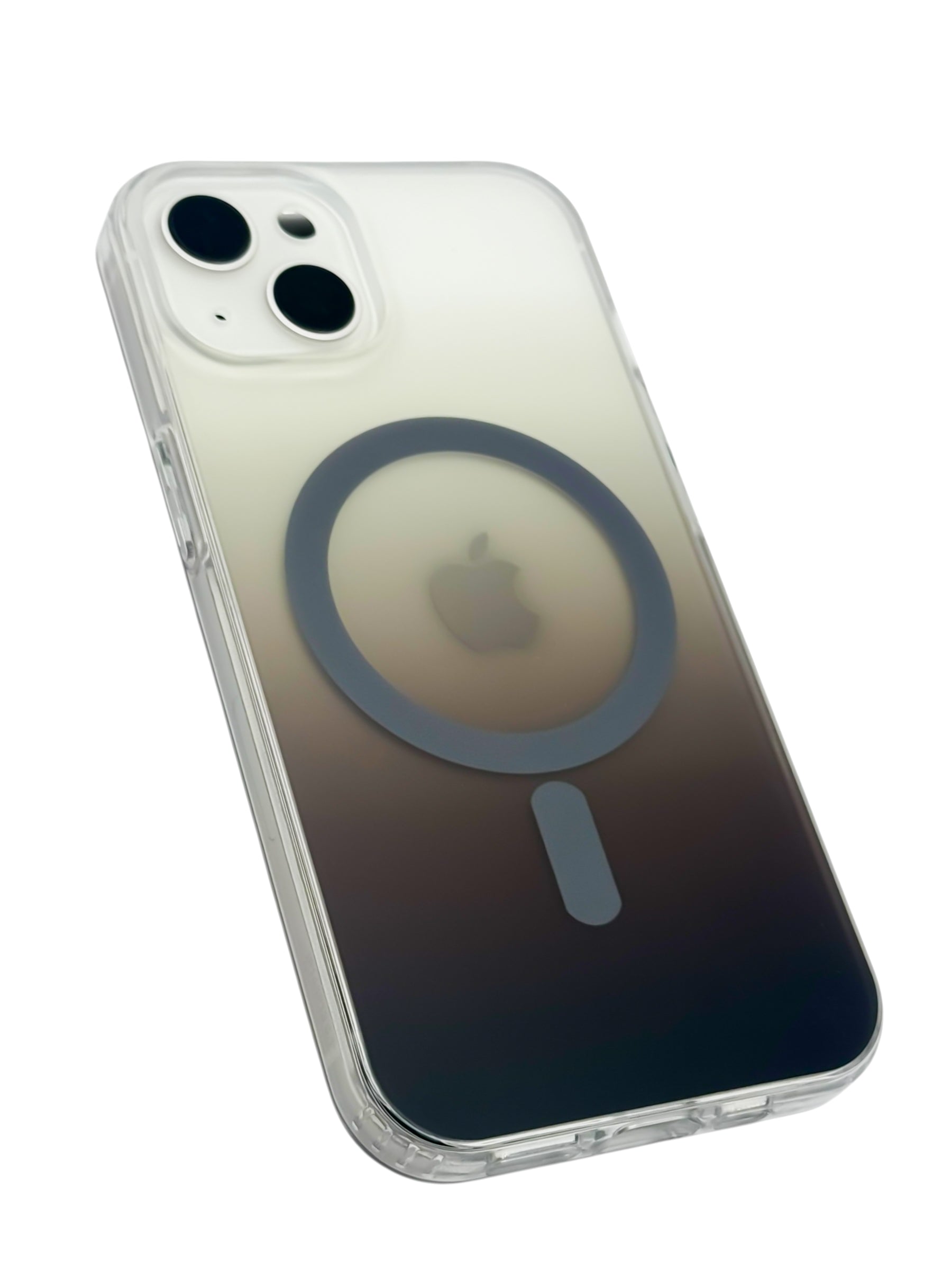 Funda para iPhone 13 normal (6.1) Rigida con aro magsafe degradada Cafe oscuro