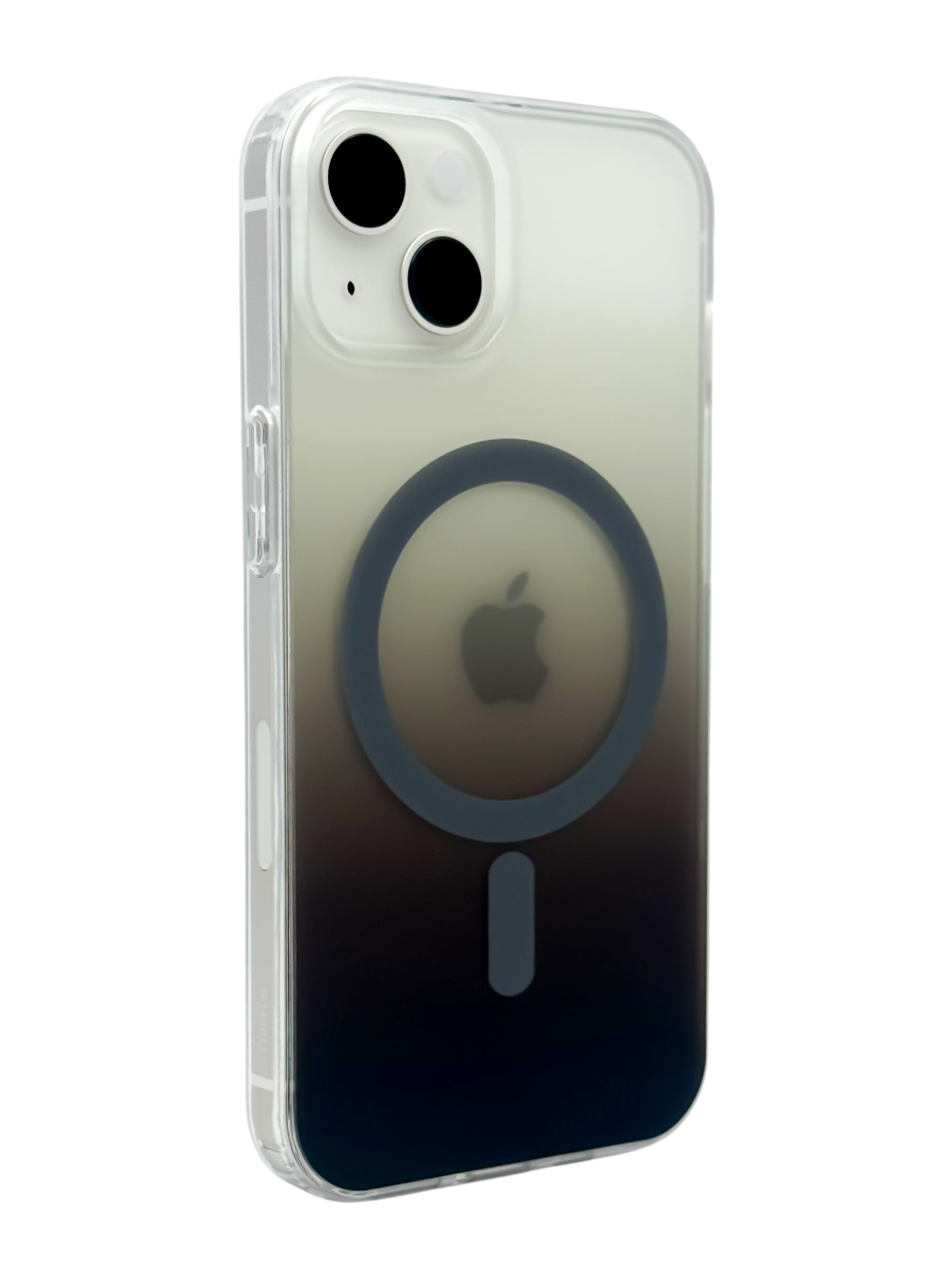 Funda para iPhone 13 normal (6.1) Rigida con aro magsafe degradada Cafe oscuro