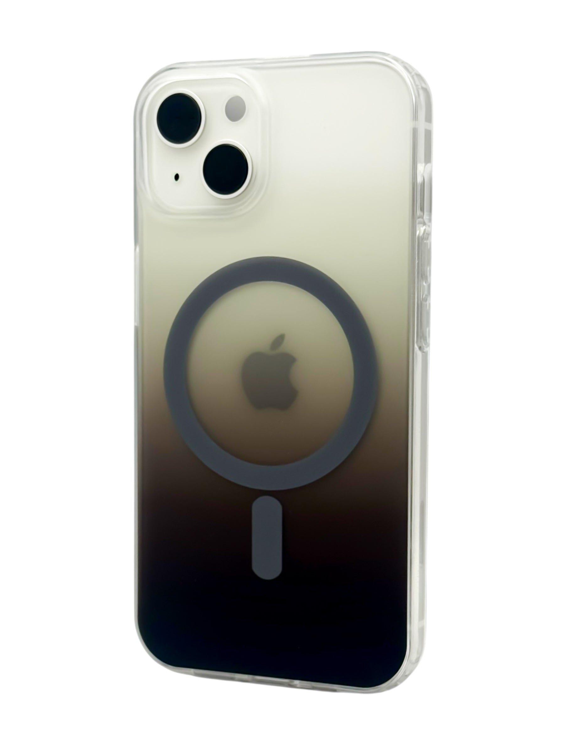 Funda para iPhone 13 normal (6.1) Rigida con aro magsafe degradada Cafe oscuro