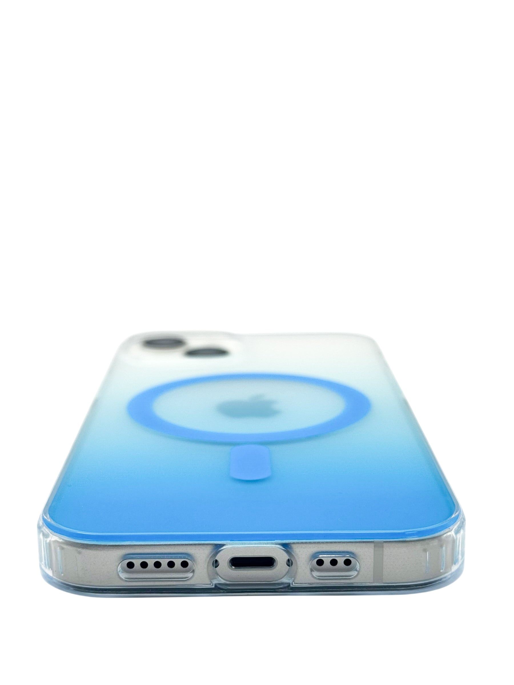 Funda para iPhone 13 normal (6.1)  Rigida con aro magsafe degradada azul