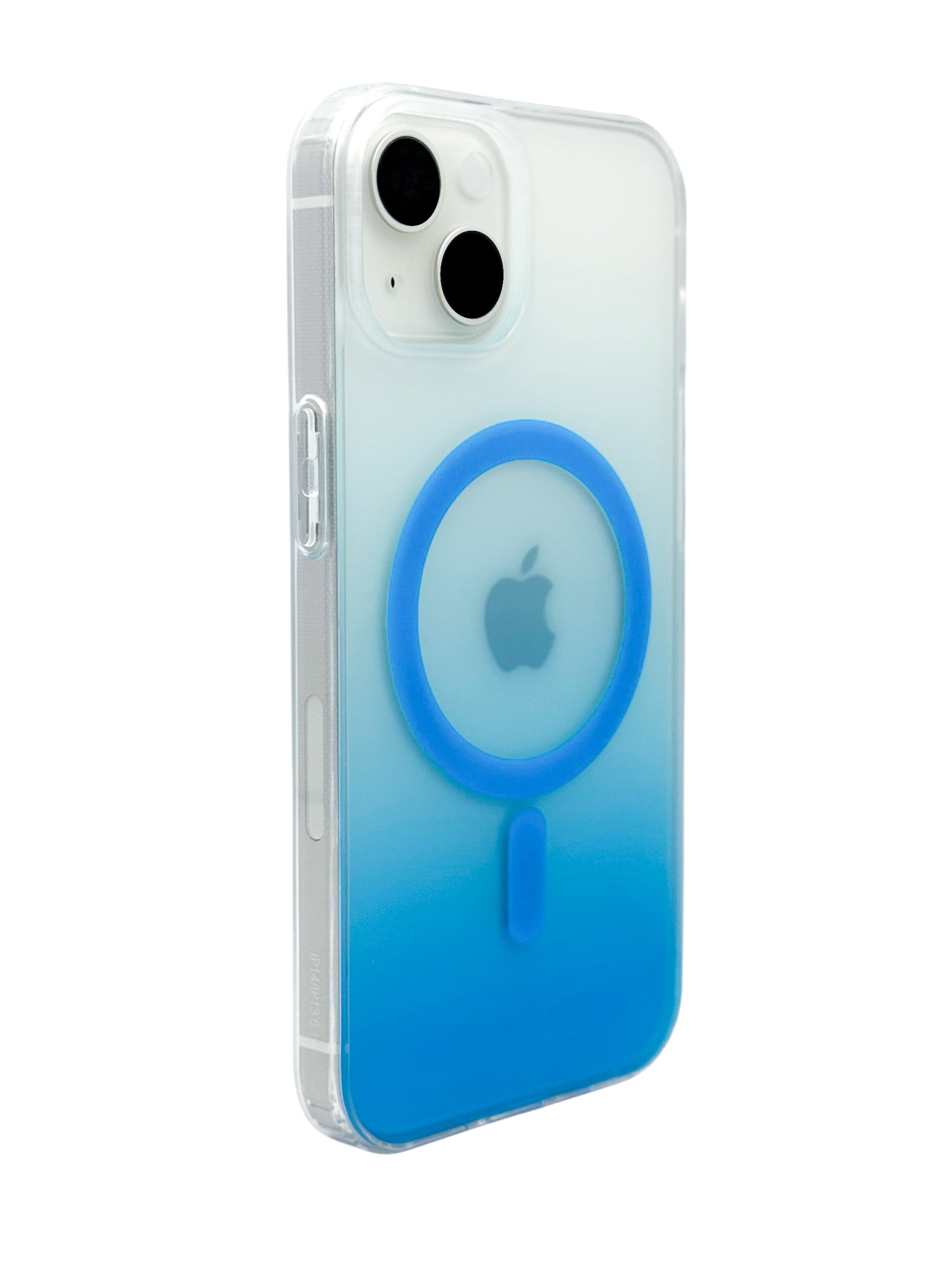 Funda para iPhone 13 normal (6.1)  Rigida con aro magsafe degradada azul