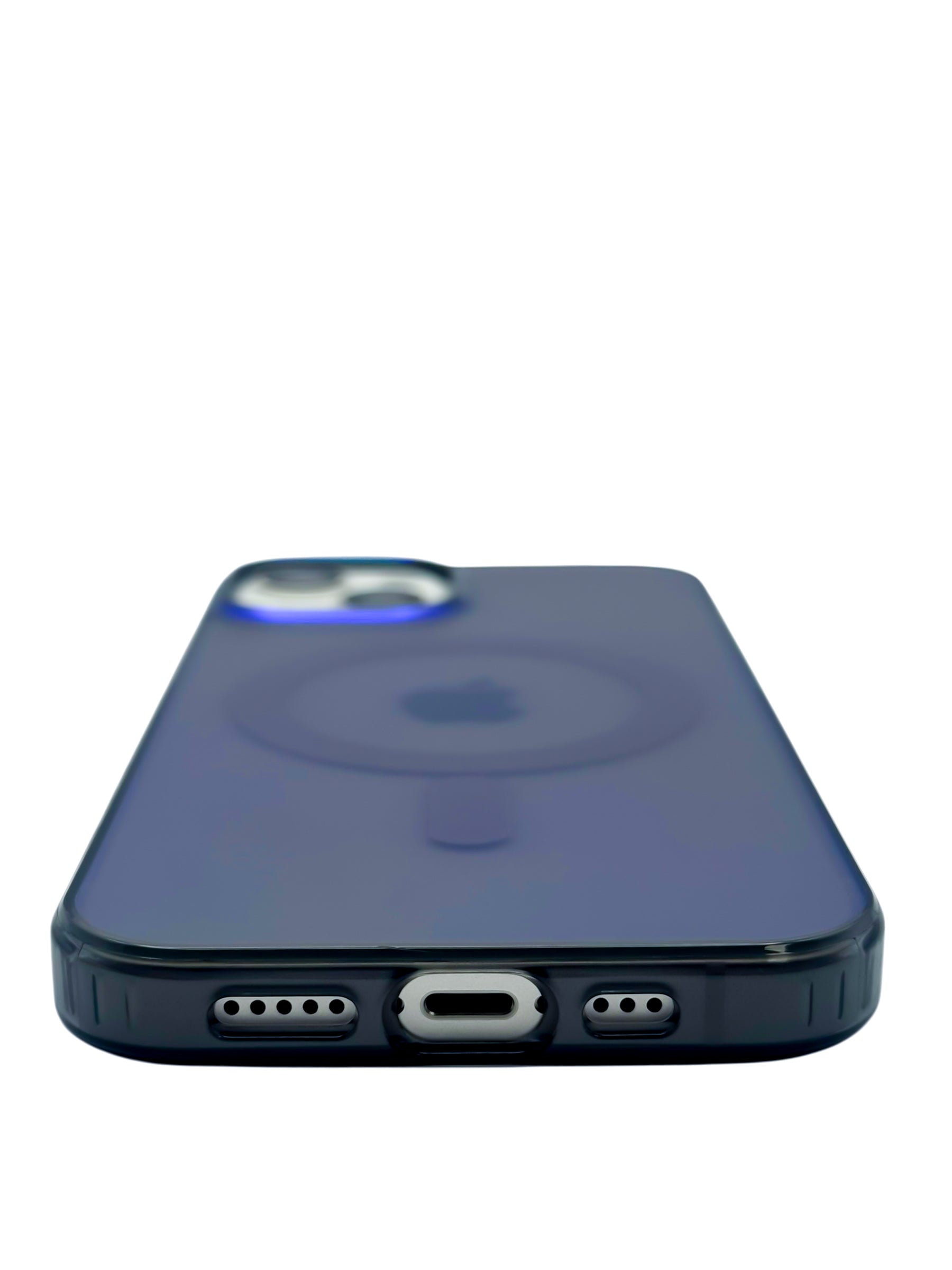 Funda para iPhone 15 normal (6.1) Rigida con aro magsafe efecto tornasol negro