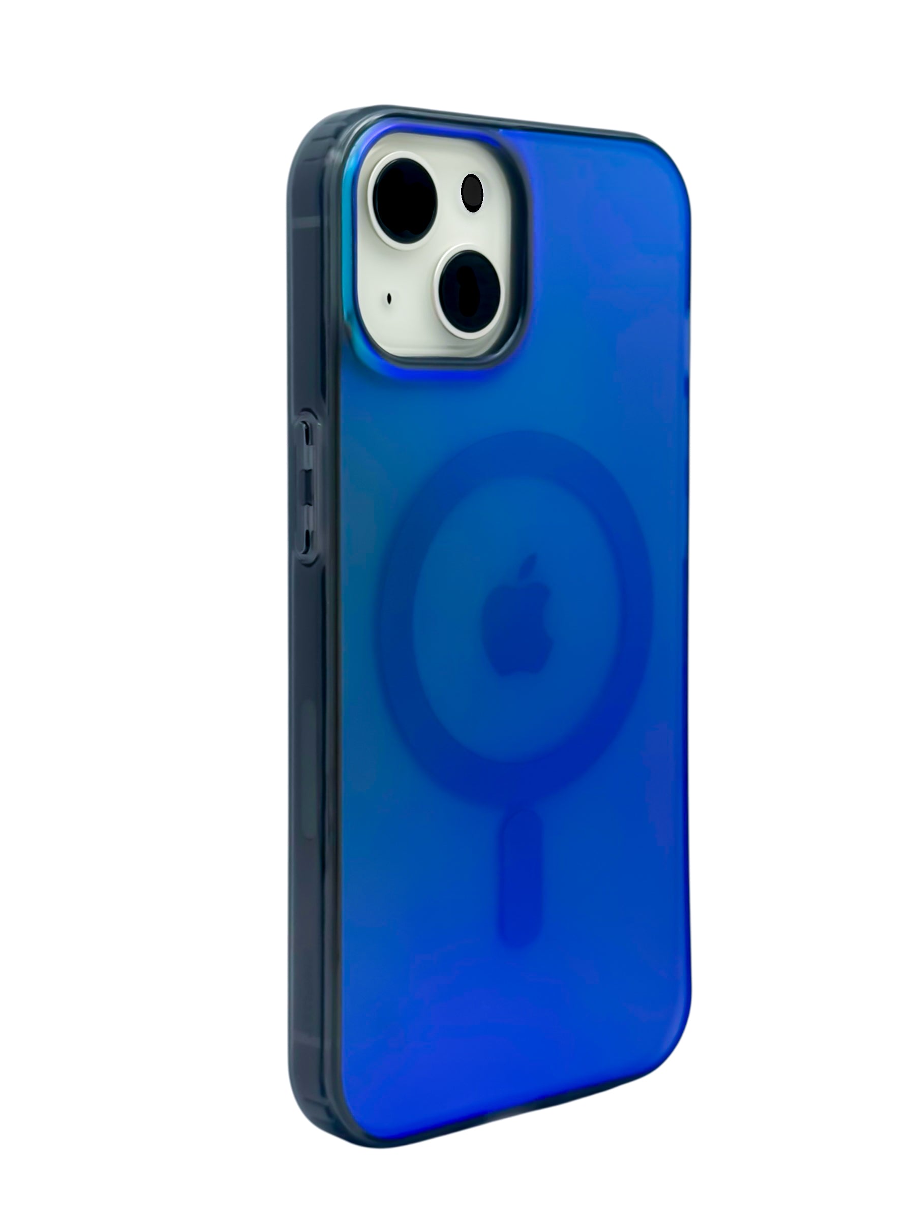 Funda para iPhone 15 normal (6.1) Rigida con aro magsafe efecto tornasol negro