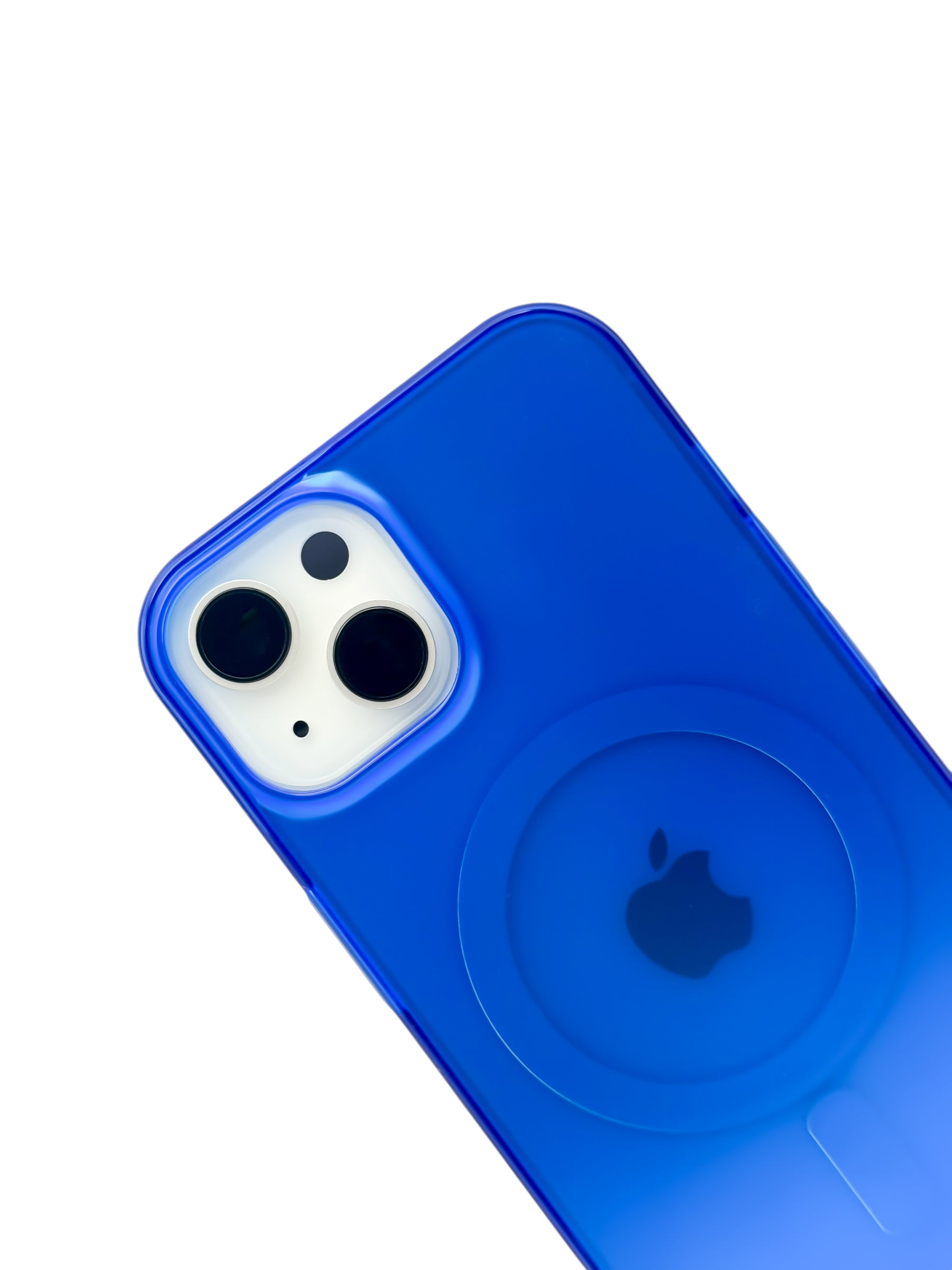 Funda para iPhone 13 normal (6.1) Rigida con aro magsafe efecto tornasol azul