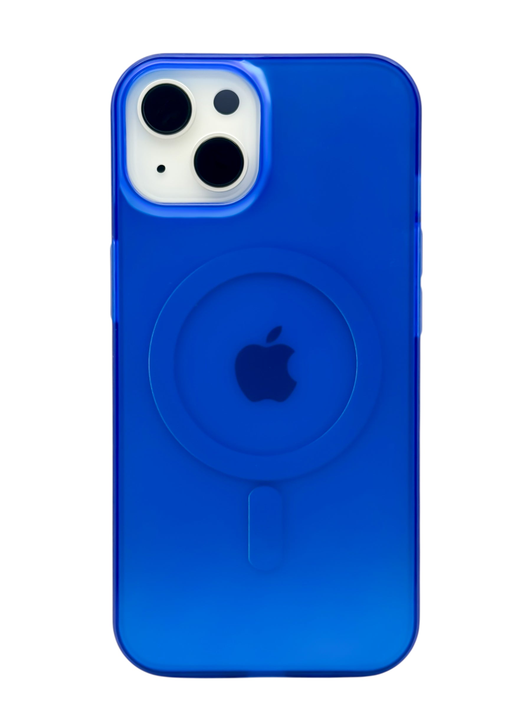 Funda para iPhone 13 normal (6.1) Rigida con aro magsafe efecto tornasol azul