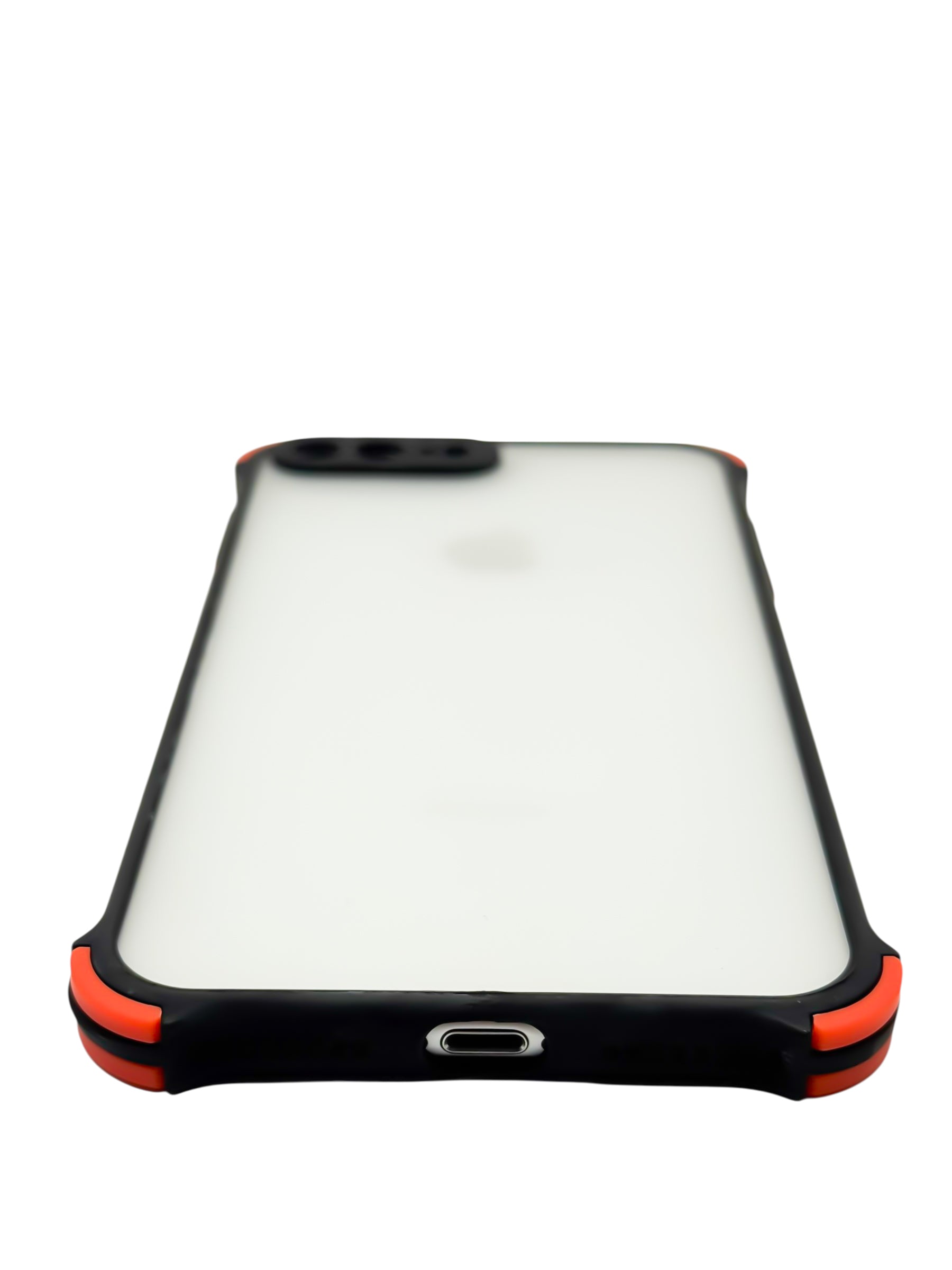 Funda mate con esquinas reforzadas Para iPhone 8 Plus / 7 Plus color Negro con rojo