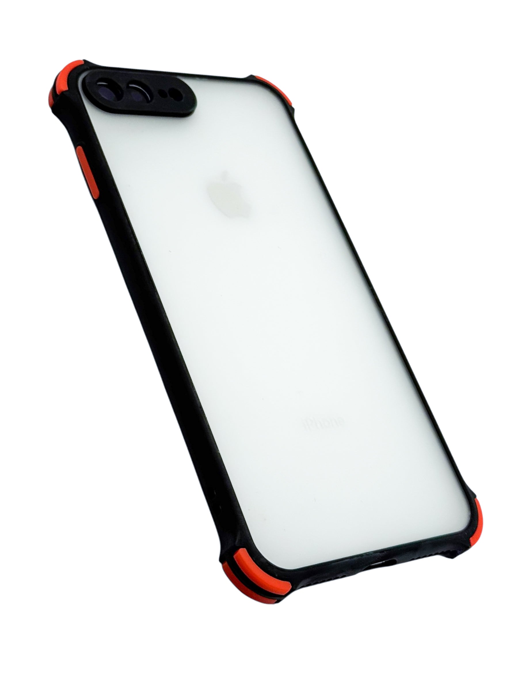 Funda mate con esquinas reforzadas Para iPhone 8 Plus / 7 Plus color Negro con rojo