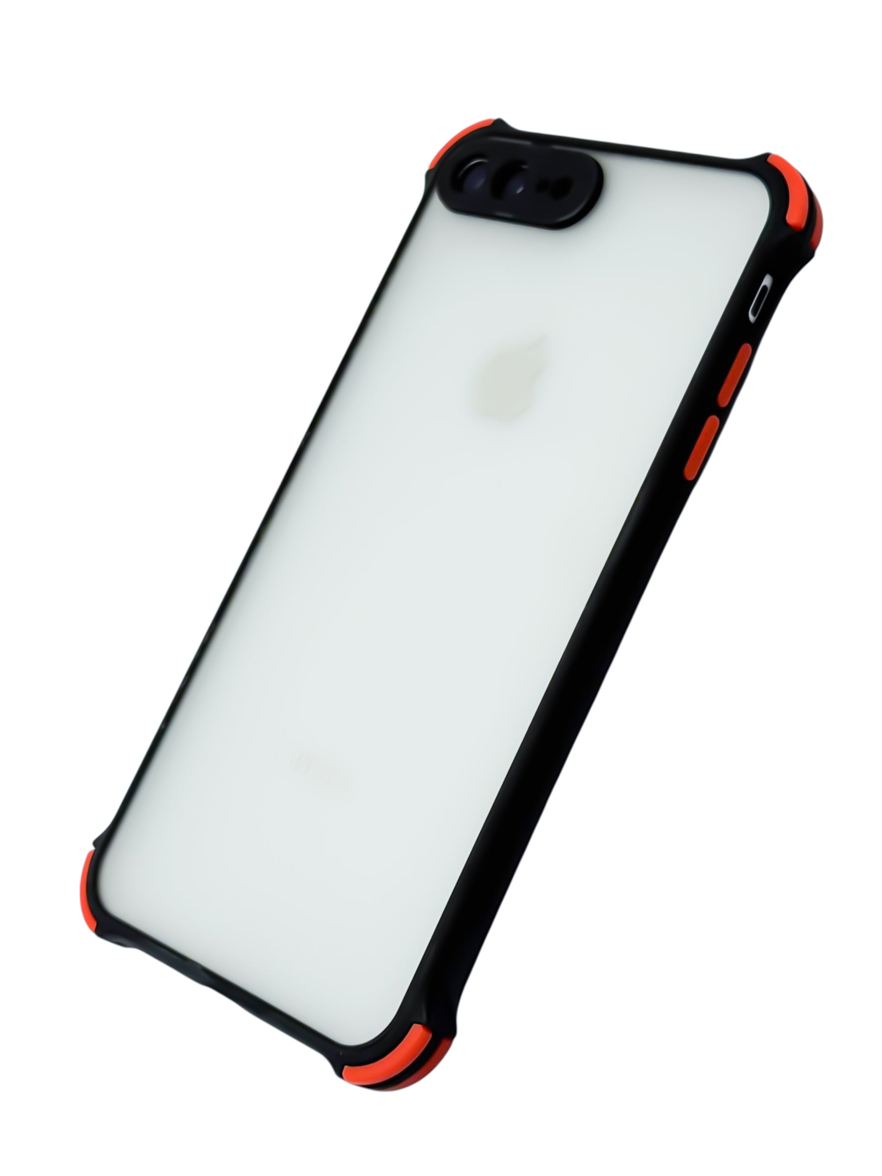 Funda mate con esquinas reforzadas Para iPhone 8 Plus / 7 Plus color Negro con rojo
