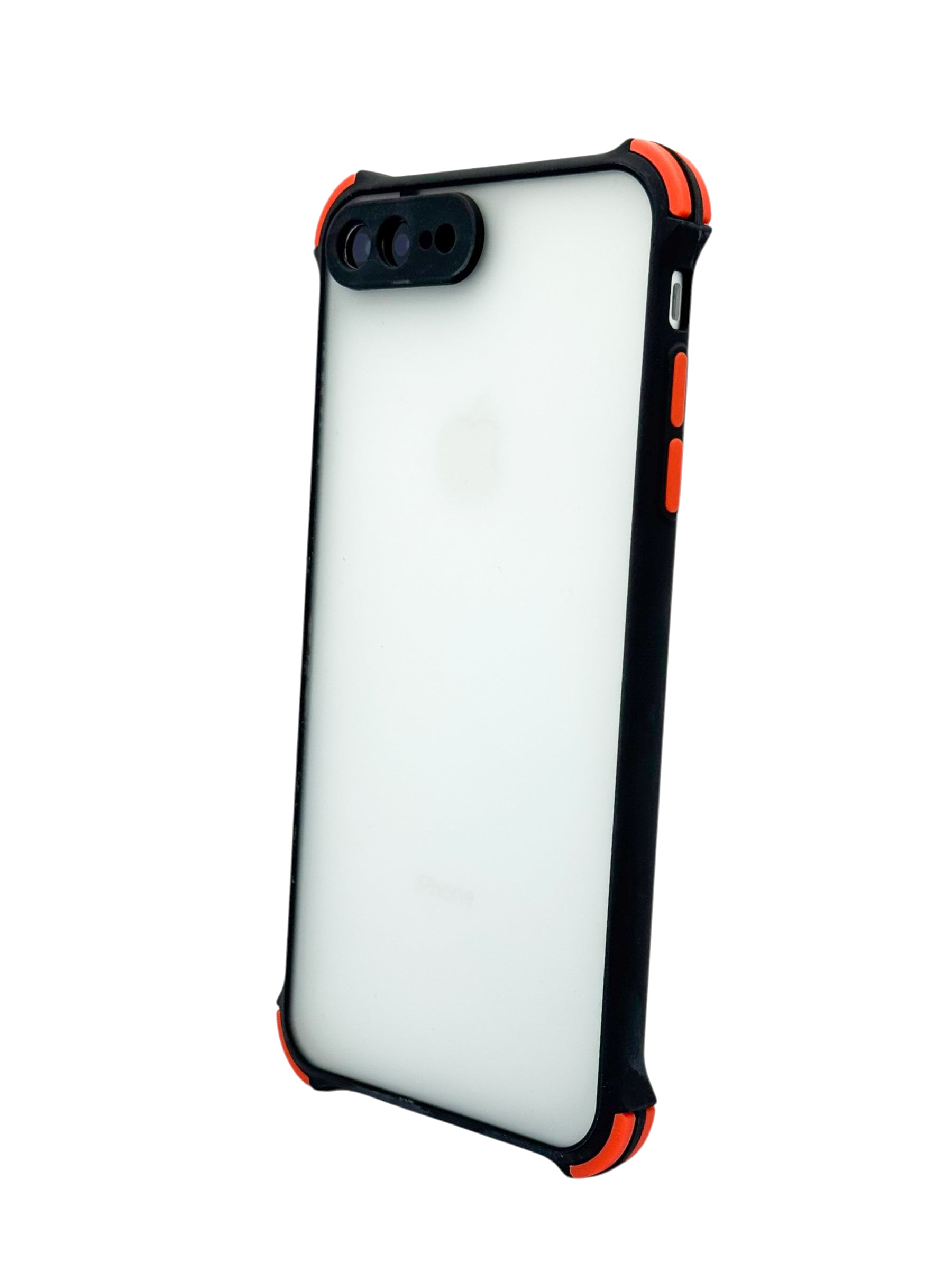 Funda mate con esquinas reforzadas Para iPhone 8 Plus / 7 Plus color Negro con rojo