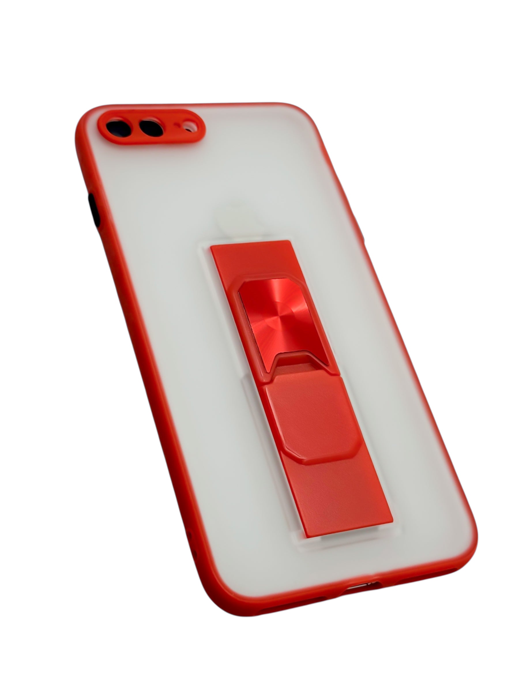 Funda efecto mate con base para iPhone 8 Plus / 7 Plus color Rojo