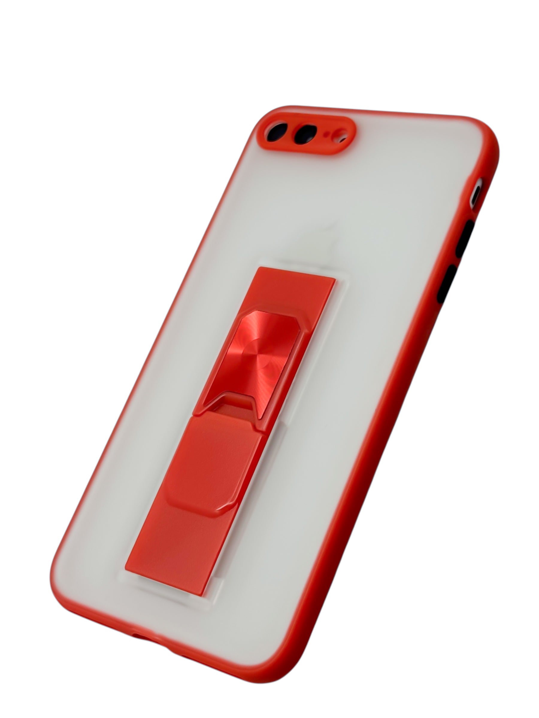 Funda efecto mate con base para iPhone 8 Plus / 7 Plus color Rojo