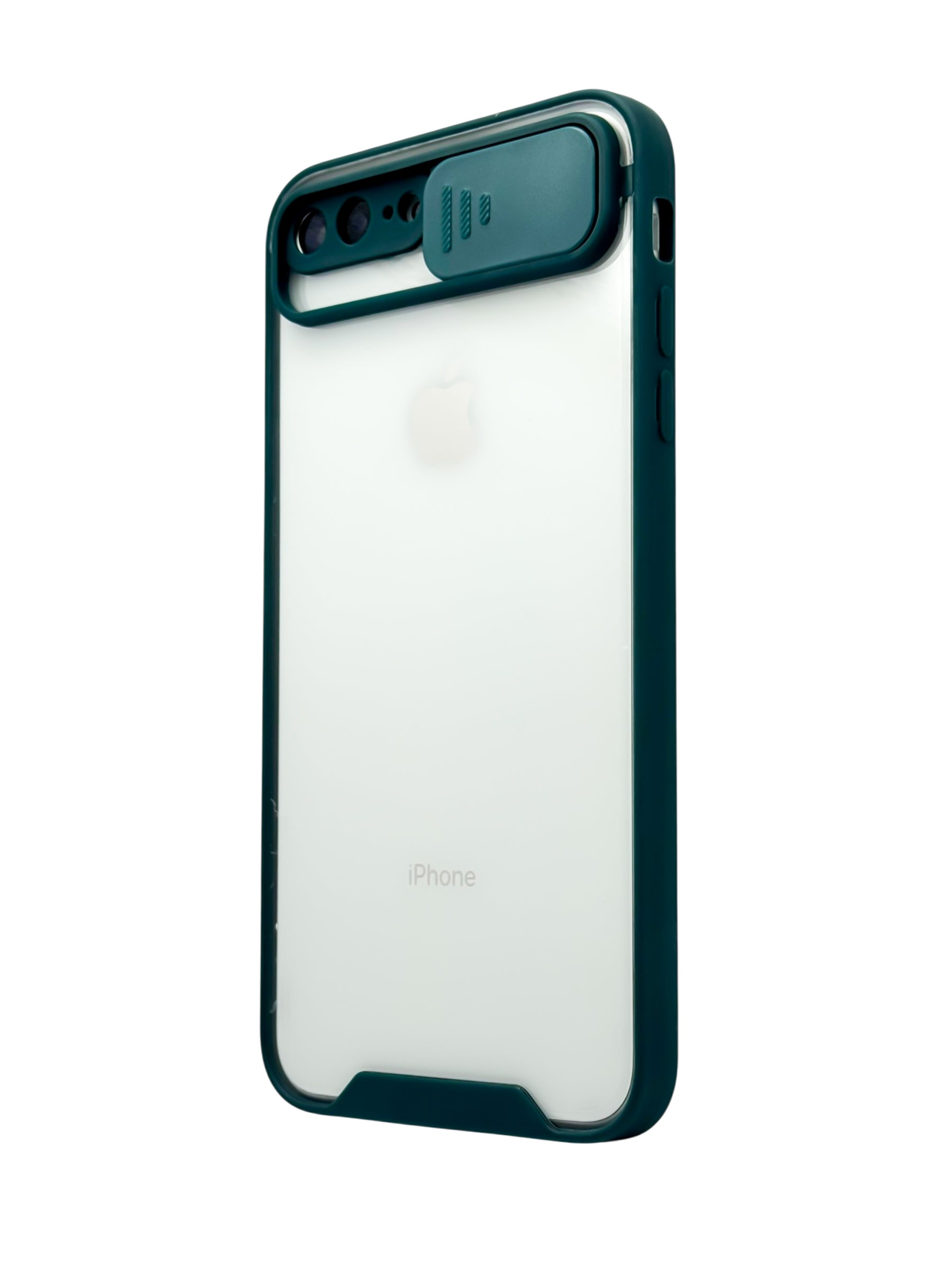 Funda transparente con protector en camara deslizable para iPhone 8 Plus / 7 Plus color Verde