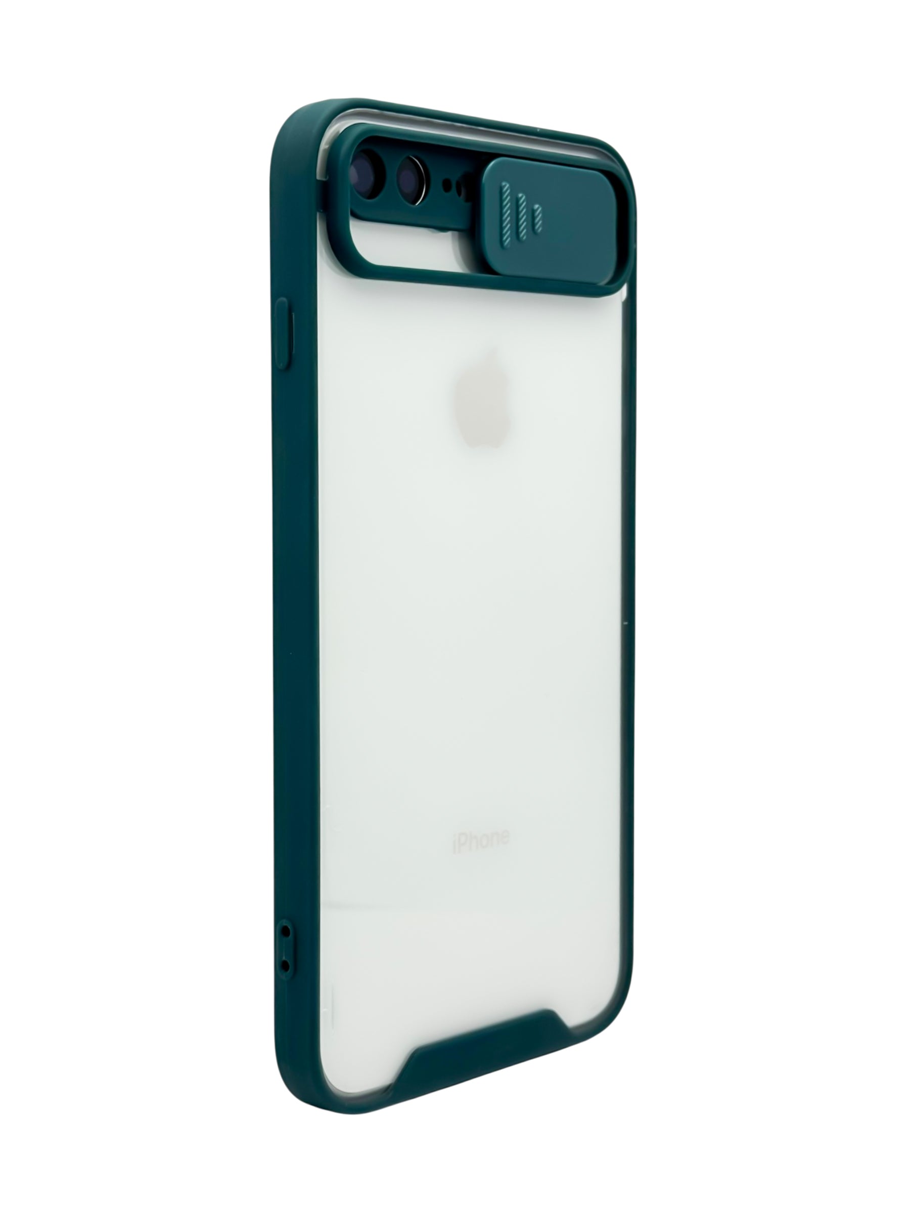 Funda transparente con protector en camara deslizable para iPhone 8 Plus / 7 Plus color Verde